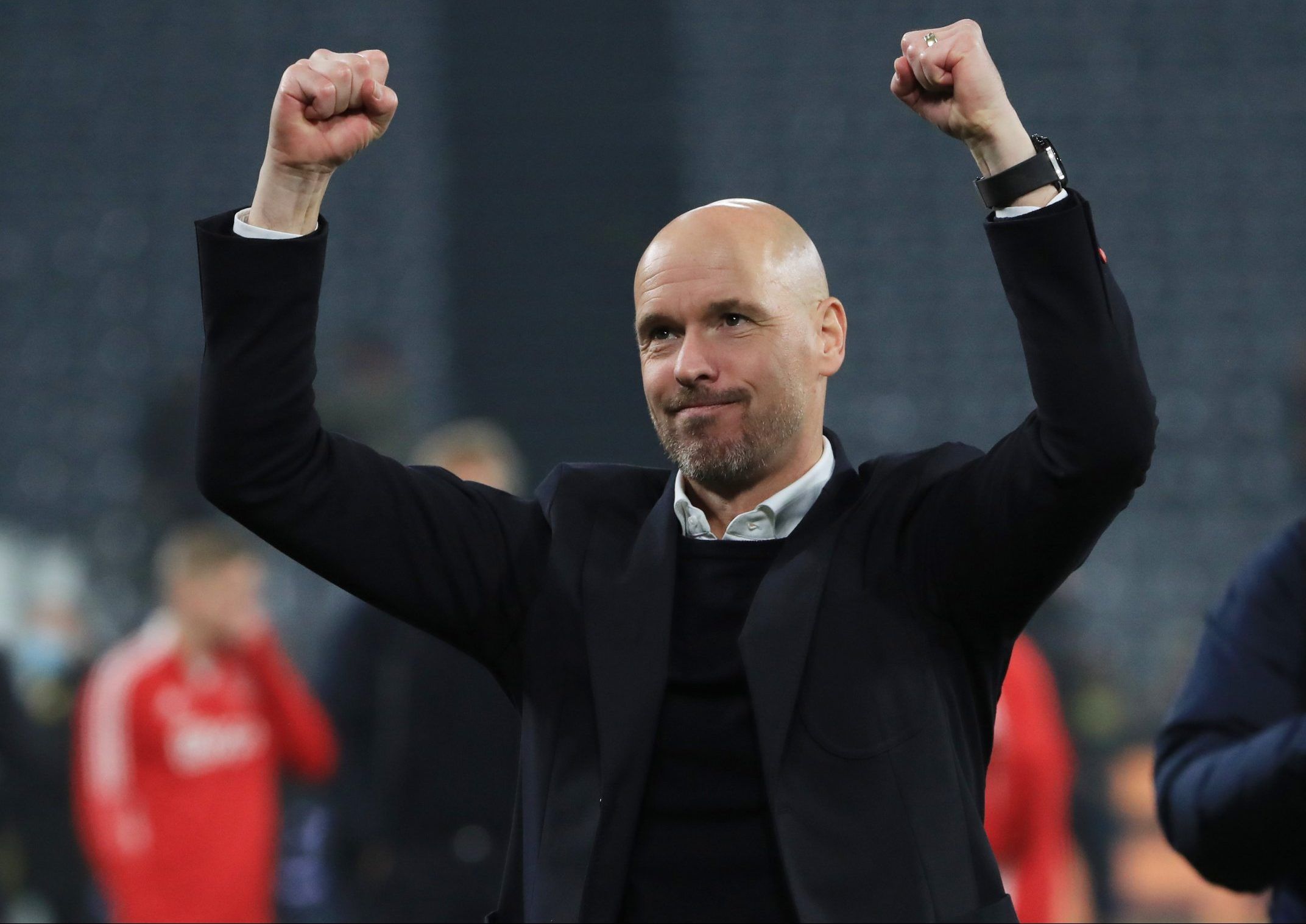 Ajax manager Erik ten Hag taking charge of a Champions League game