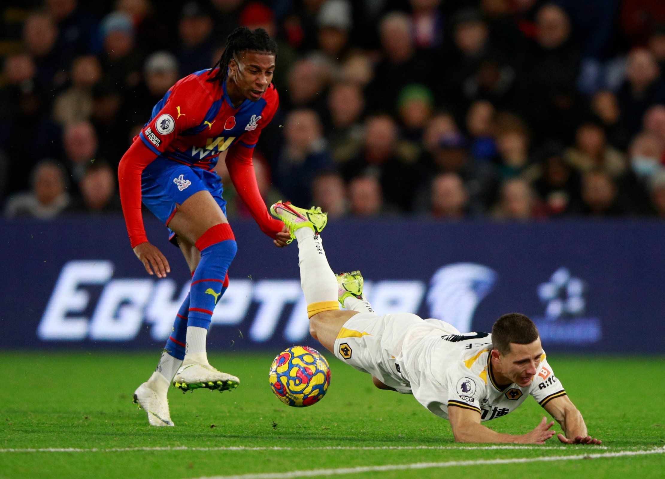 Crystal Palace forward Michael Olise in Premier League action