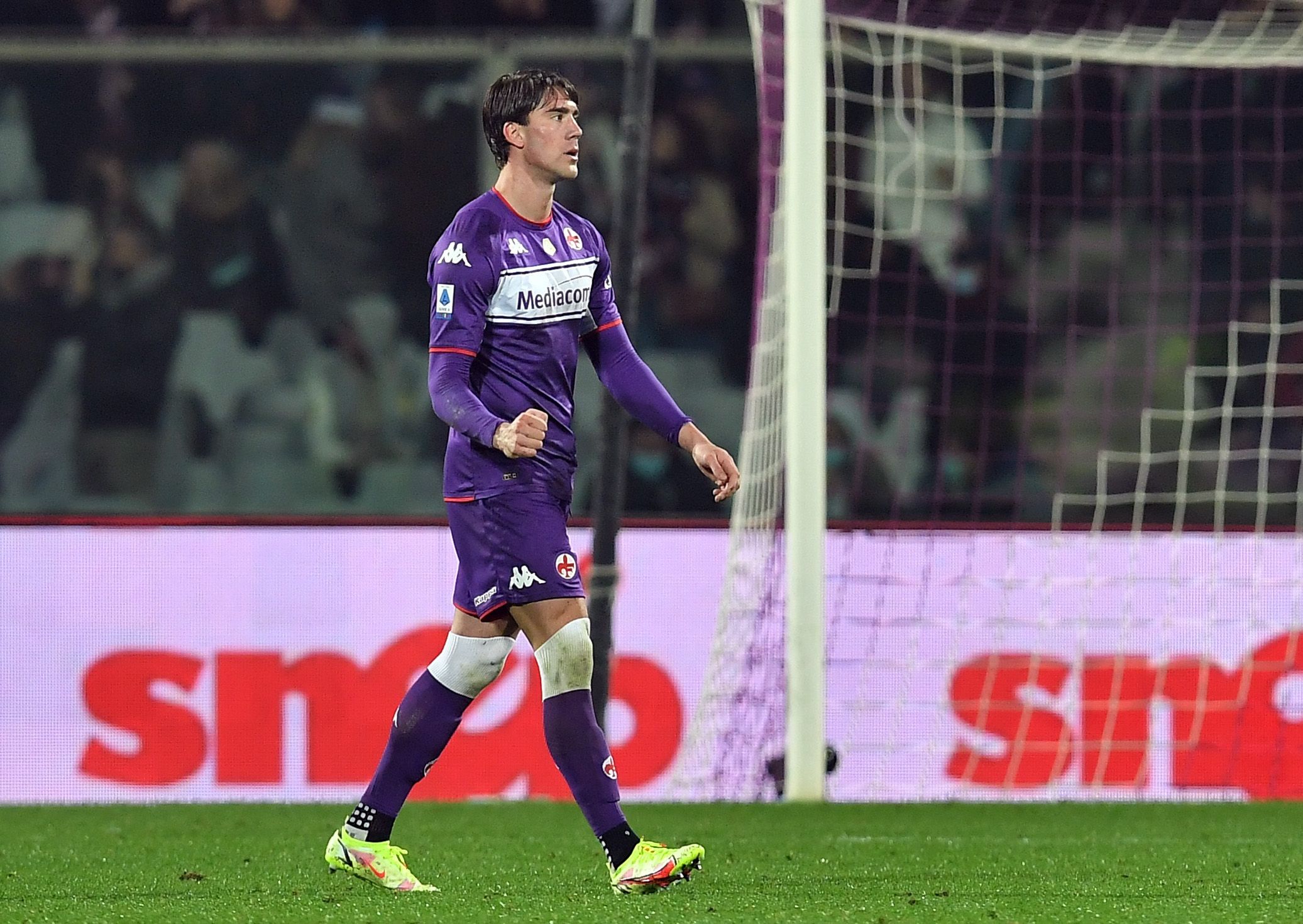 Fiorentina striker Dusan Vlahovic in Serie A action