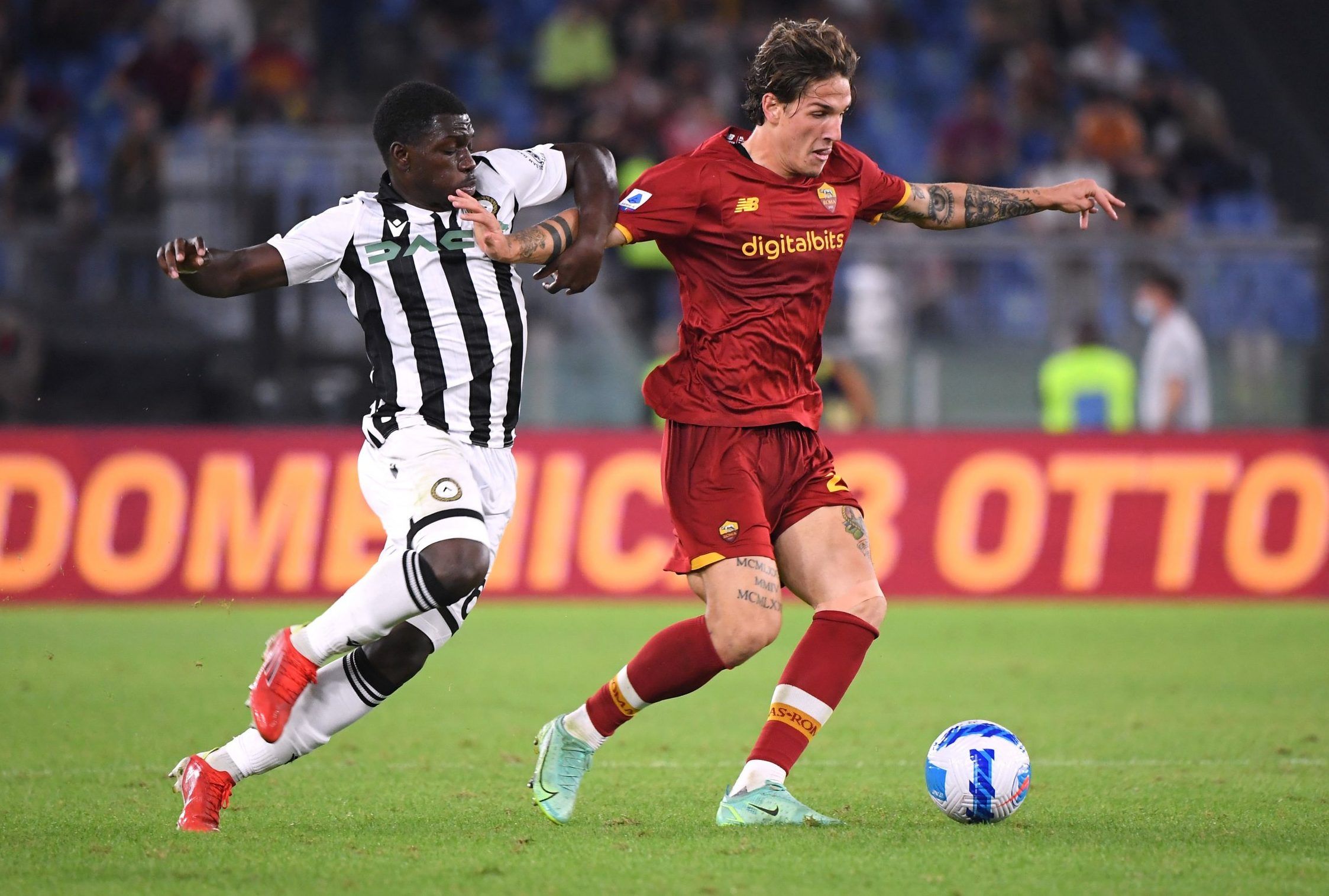 AS Roma midfielder Nicolo Zaniolo in action against Udinese in Serie A