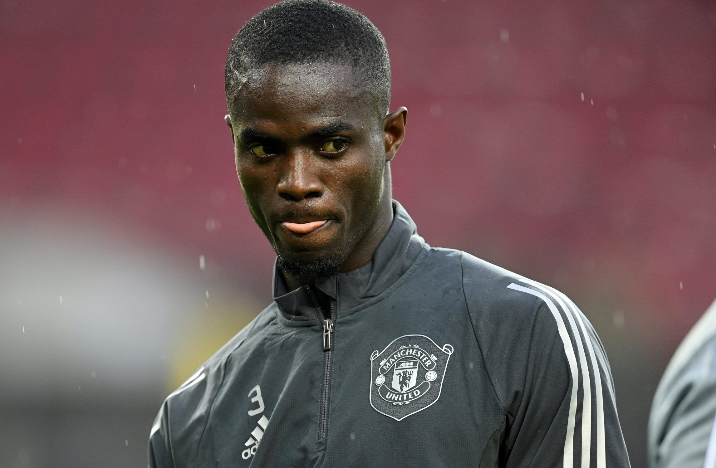 Man Utd defender Eric Bailly looks on during Europa League training