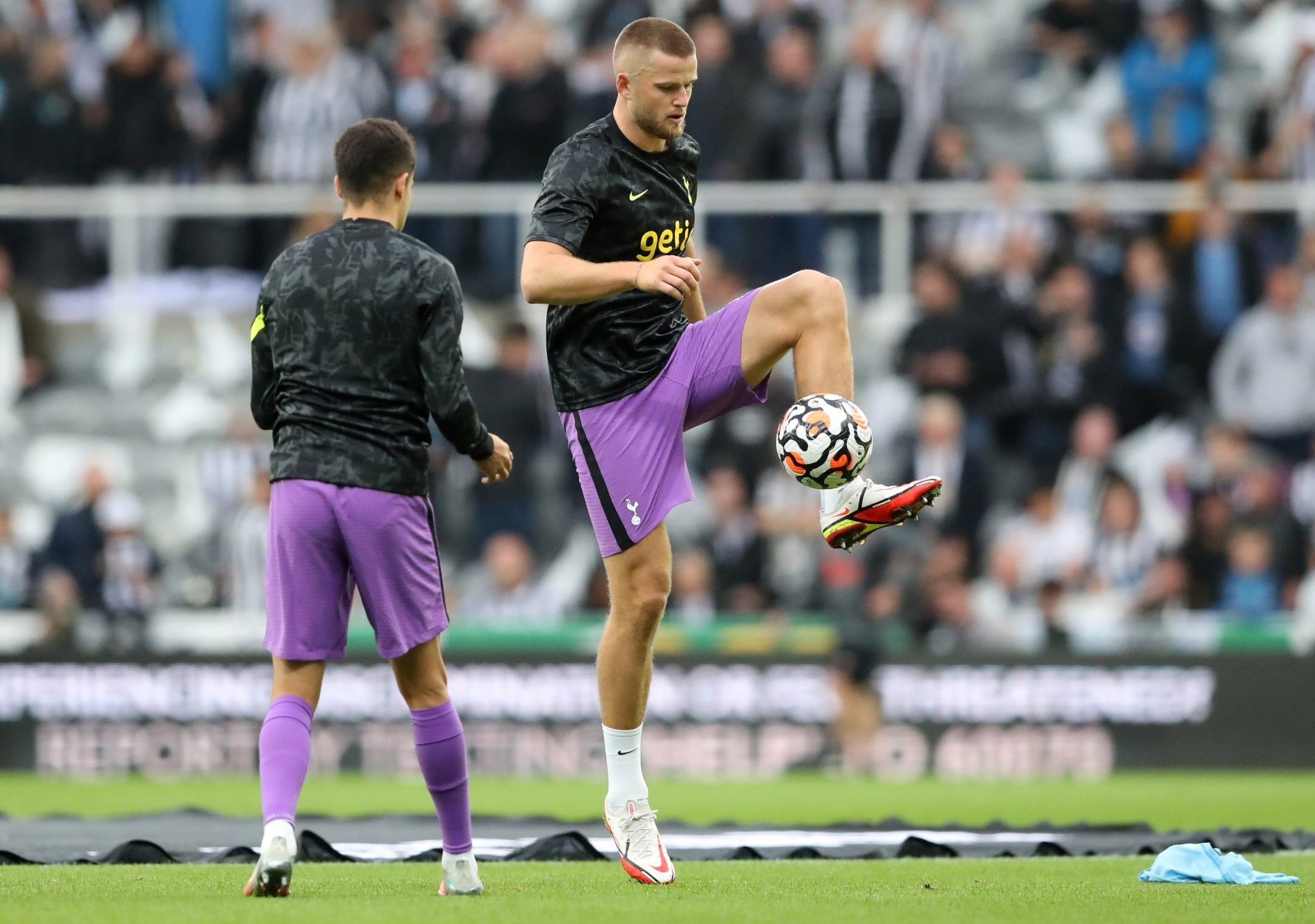 Spurs defender Eric Dier during warm up before Newcastle United clash