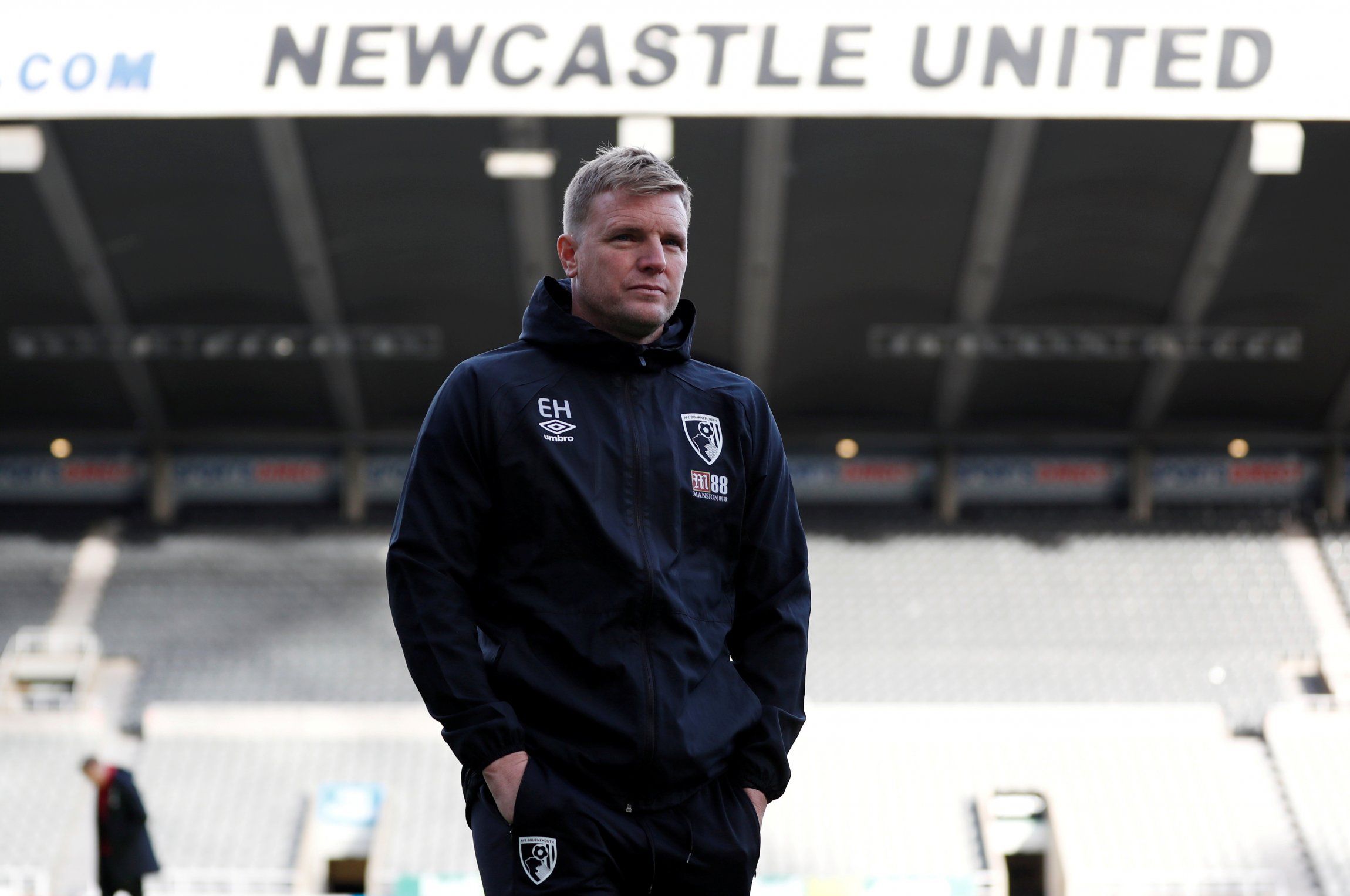 ex-AFC Bournemouth manager Eddie Howe looks on at St James' Park before Premier League clash vs Newcastle United