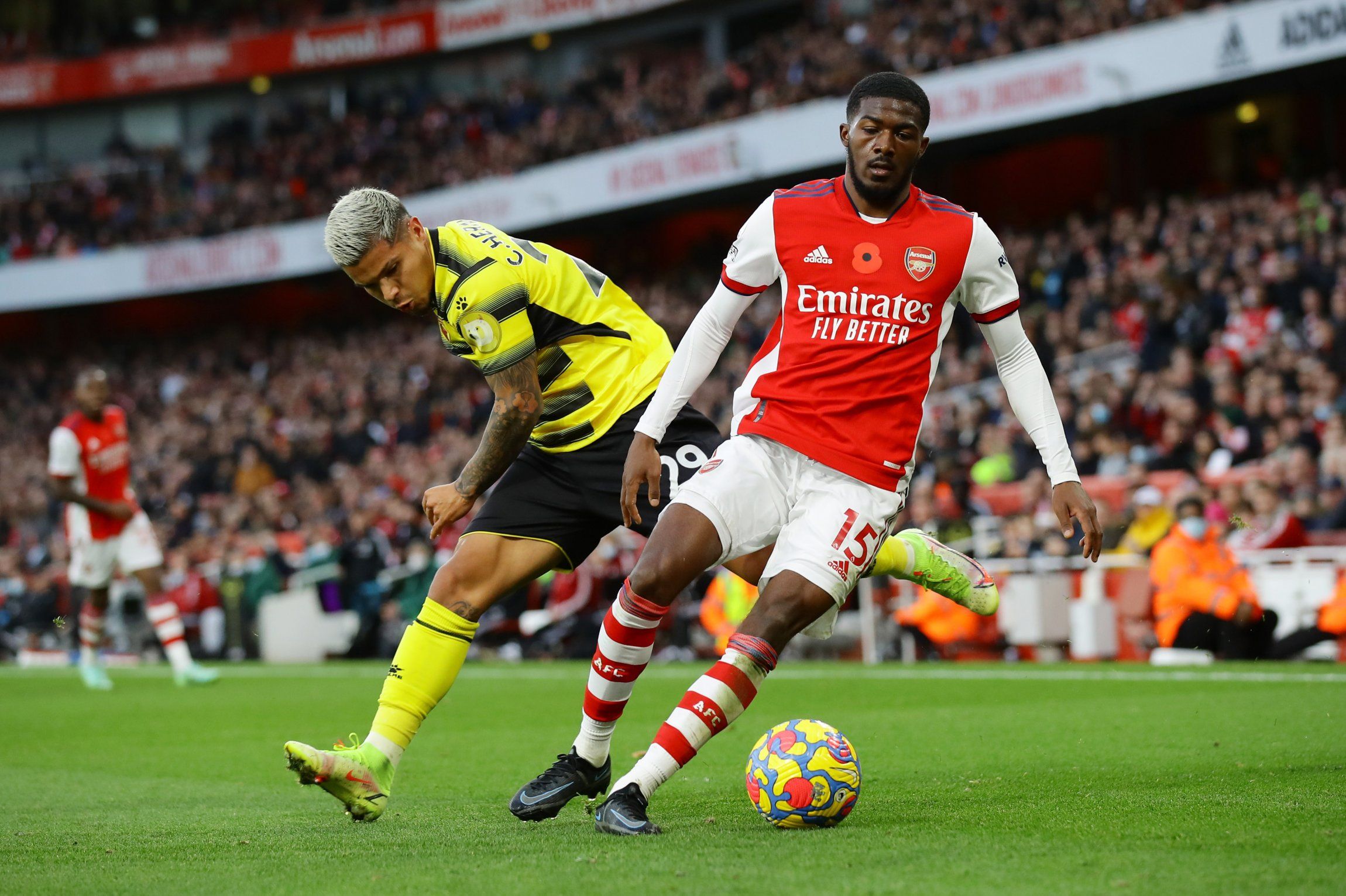 Arsenal's Ainsley Maitland-Niles in Premier League action