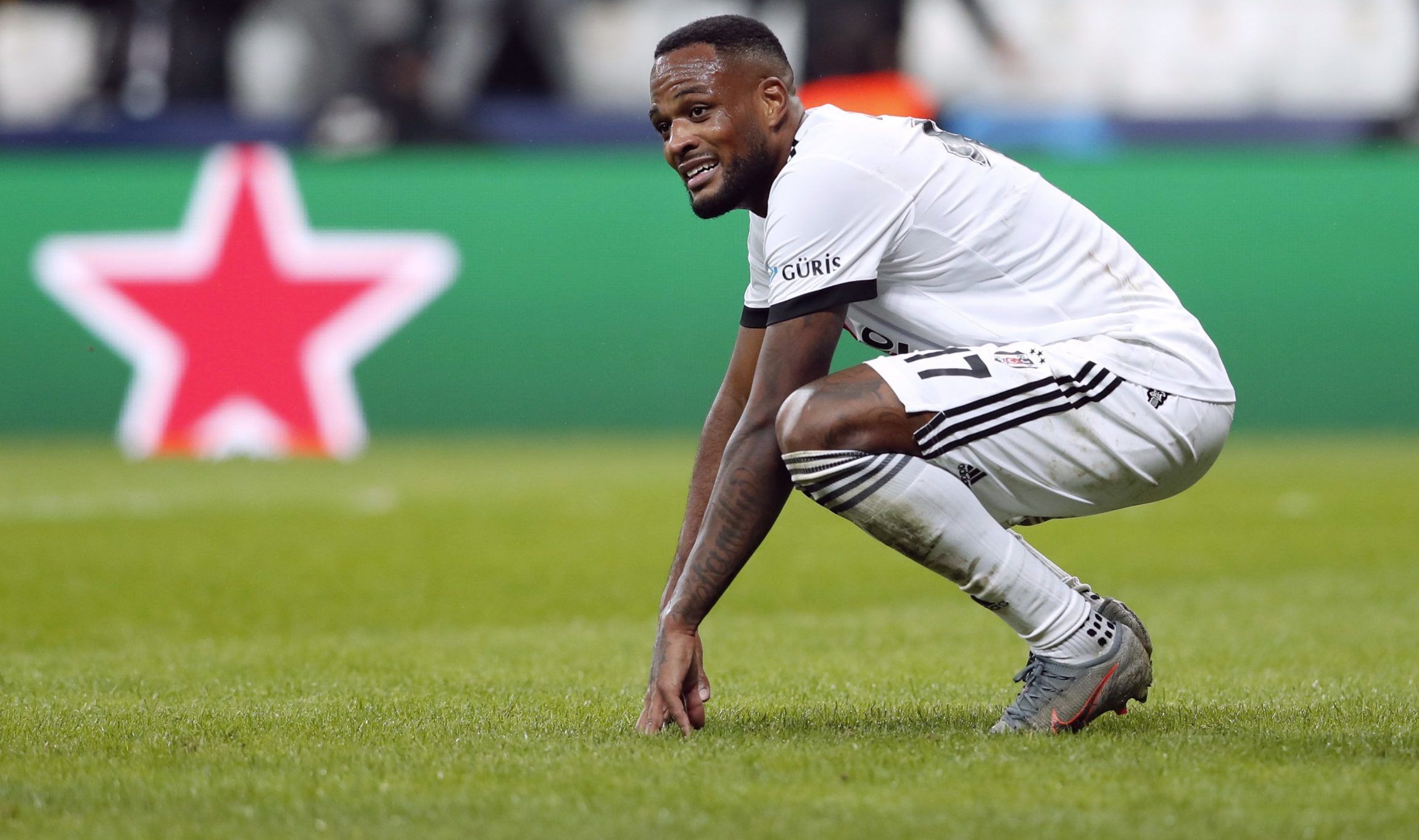 Besiktas striker Cyle Larin looks on during Champions League clash with Ajax