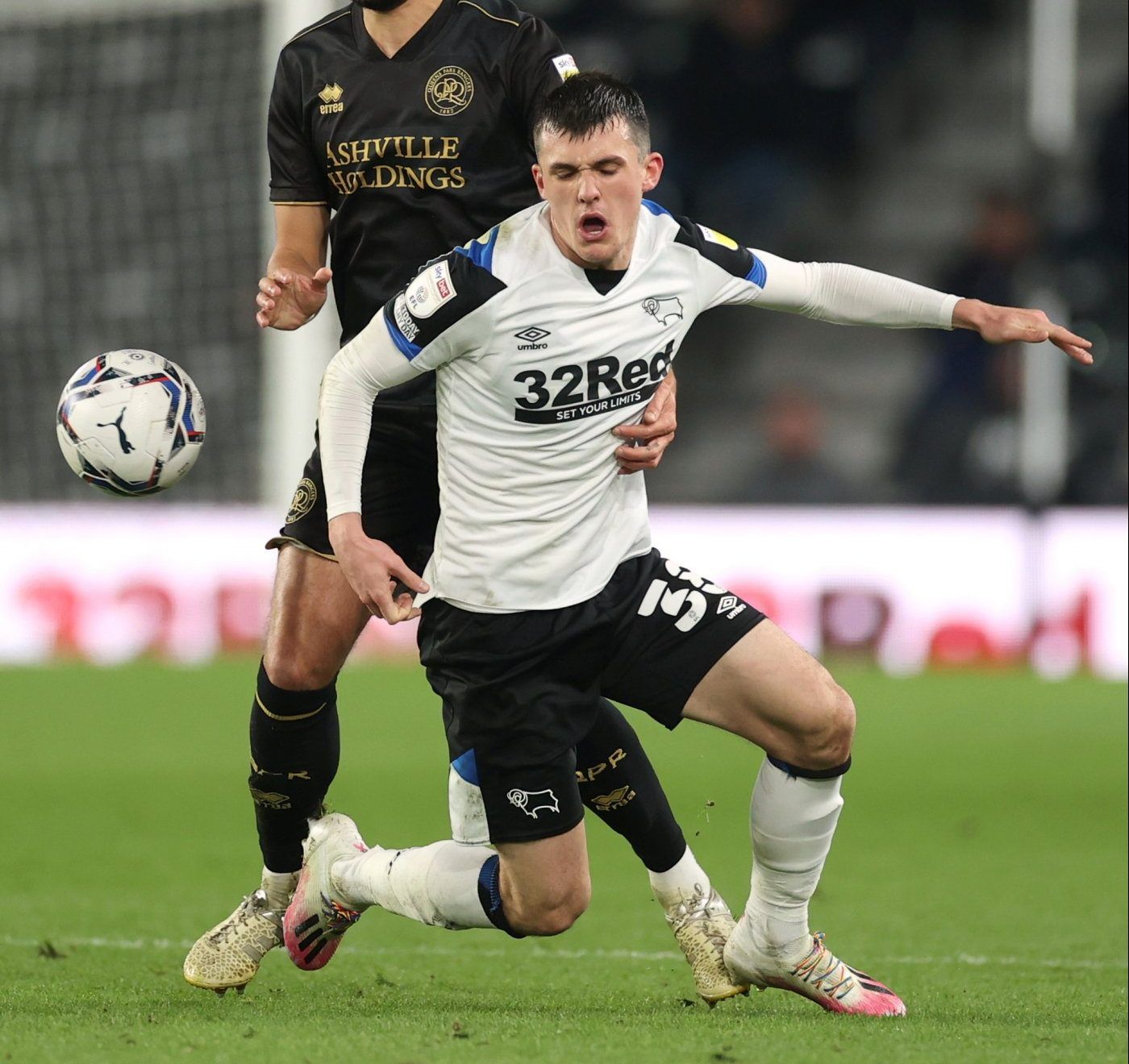 Derby County's Jason Knight in Championship action