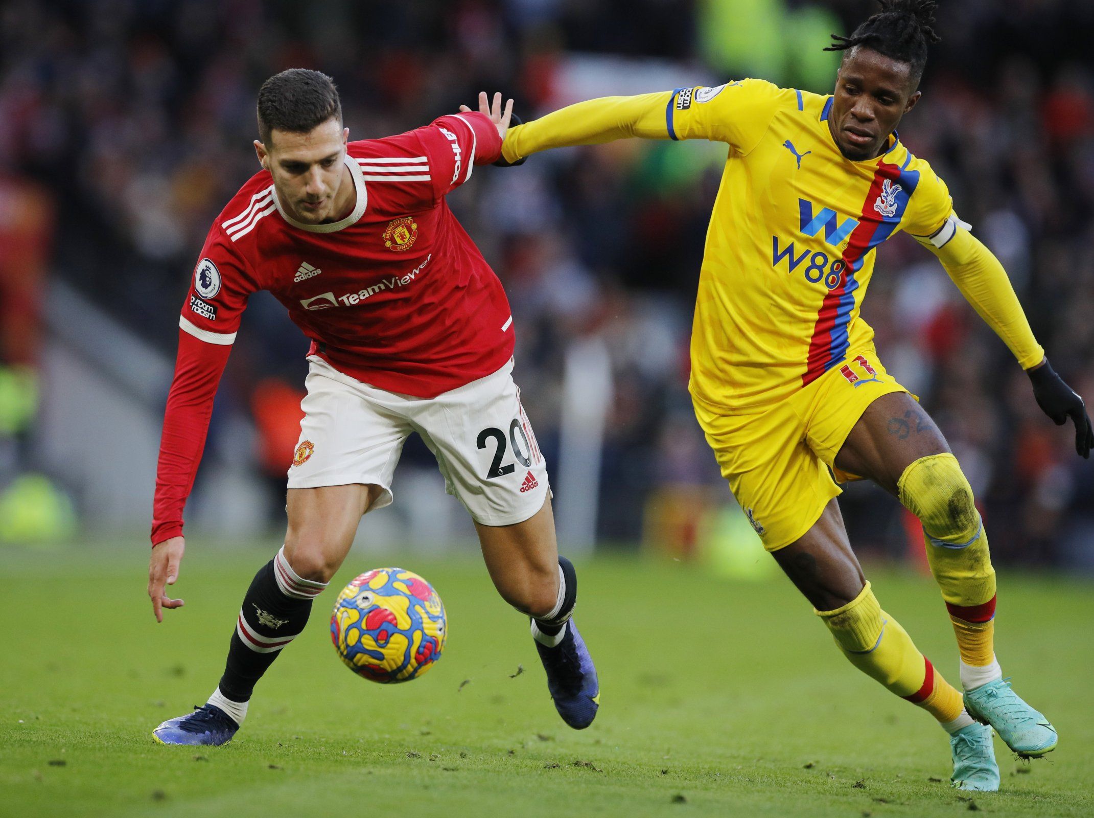 Manchester United right-back Diogo Dalot in Premier League action