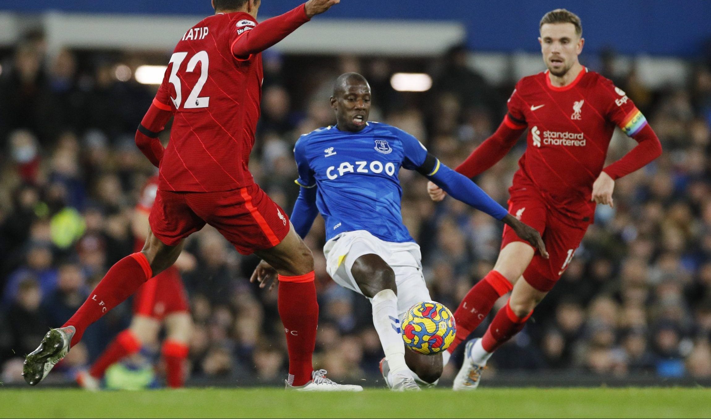 Everton midfielder Abdoulaye Doucoure in Premier League action