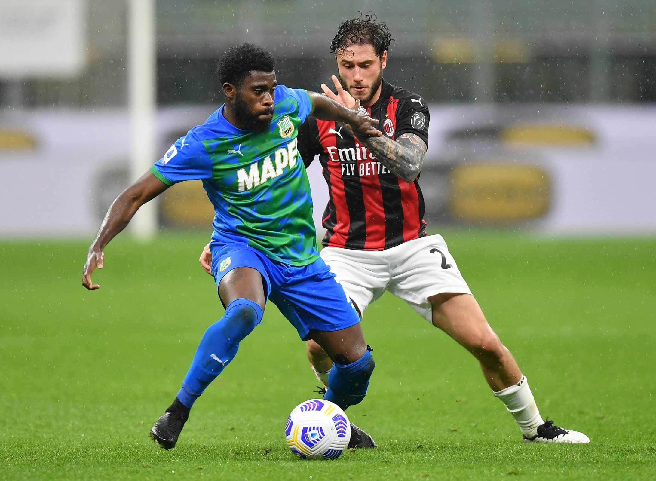 Sassuolo winger Jeremie Boga in Serie A action