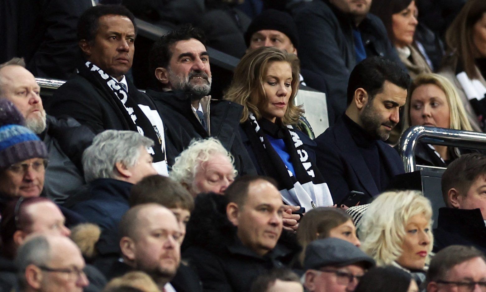 Soccer Football - FA Cup Third Round - Newcastle United v Cambridge United - St James' Park, Newcastle, Britain - January 8, 2022  Newcastle United chairman Yasir Al-Rumayyan with part owners Amanda Staveley and Mehrdad Ghodoussi in the stands Action Images via Reuters/Lee Smith