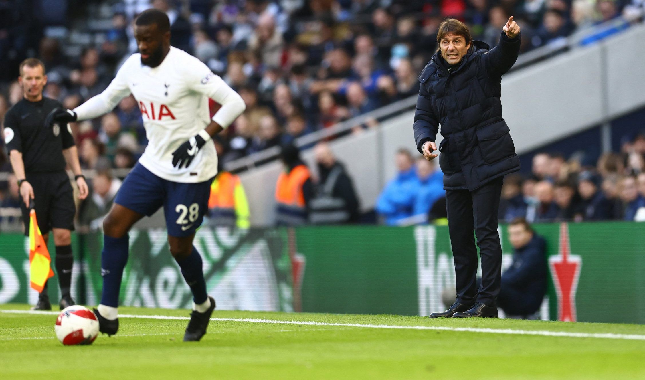 Spurs boss Antonio Conte on the sidelines against Morecambe in the FA Cup