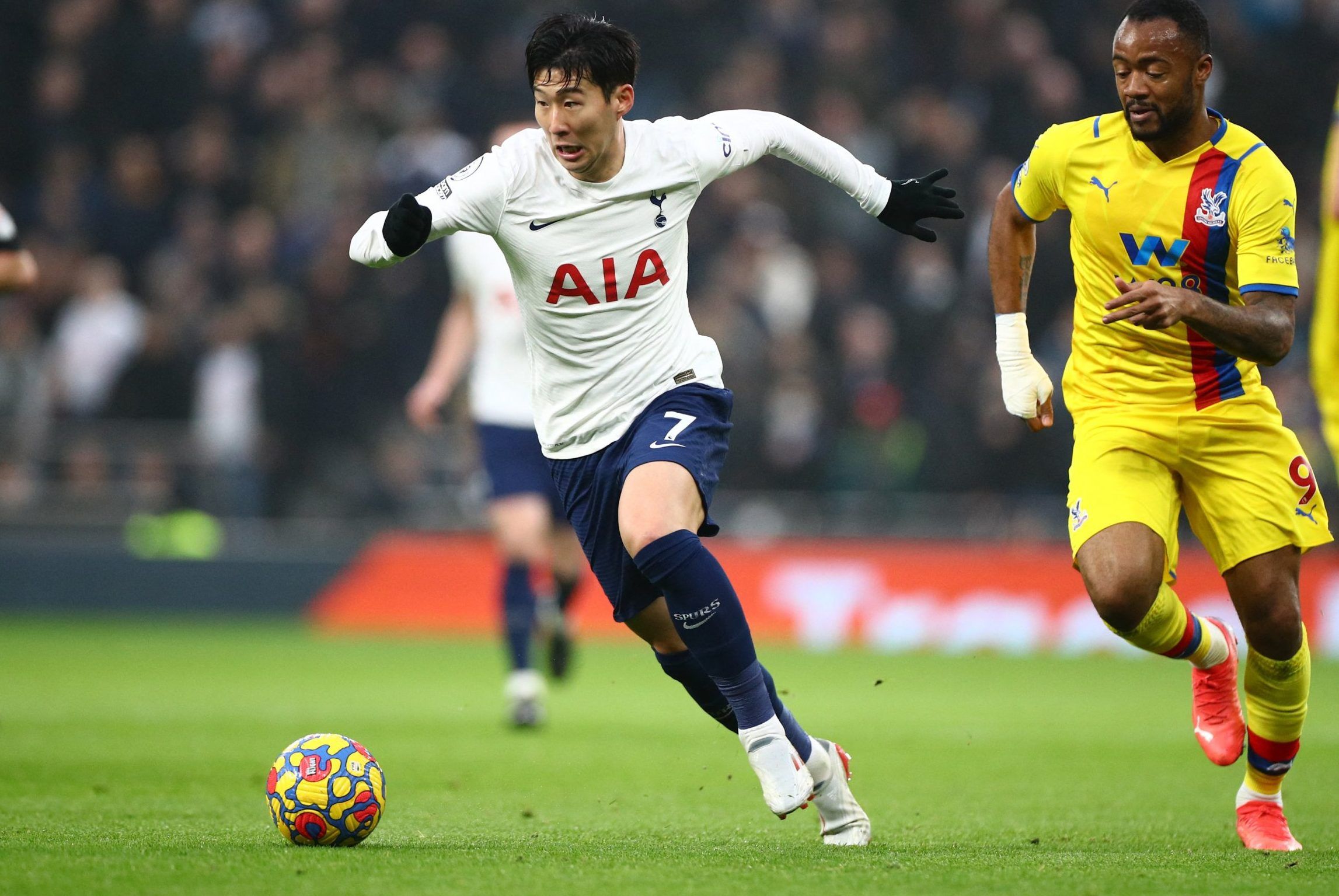 Spurs star Heung-min Son on the ball against Crystal Palace in the Premier League