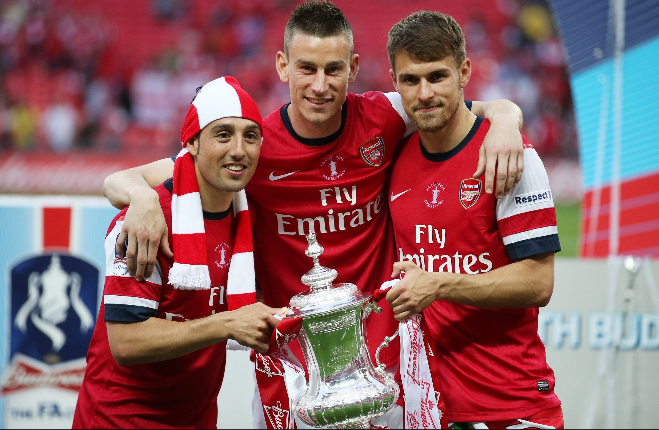 Arsenal midfielder Aaron Ramsey celebrates FA Cup victory over Hull