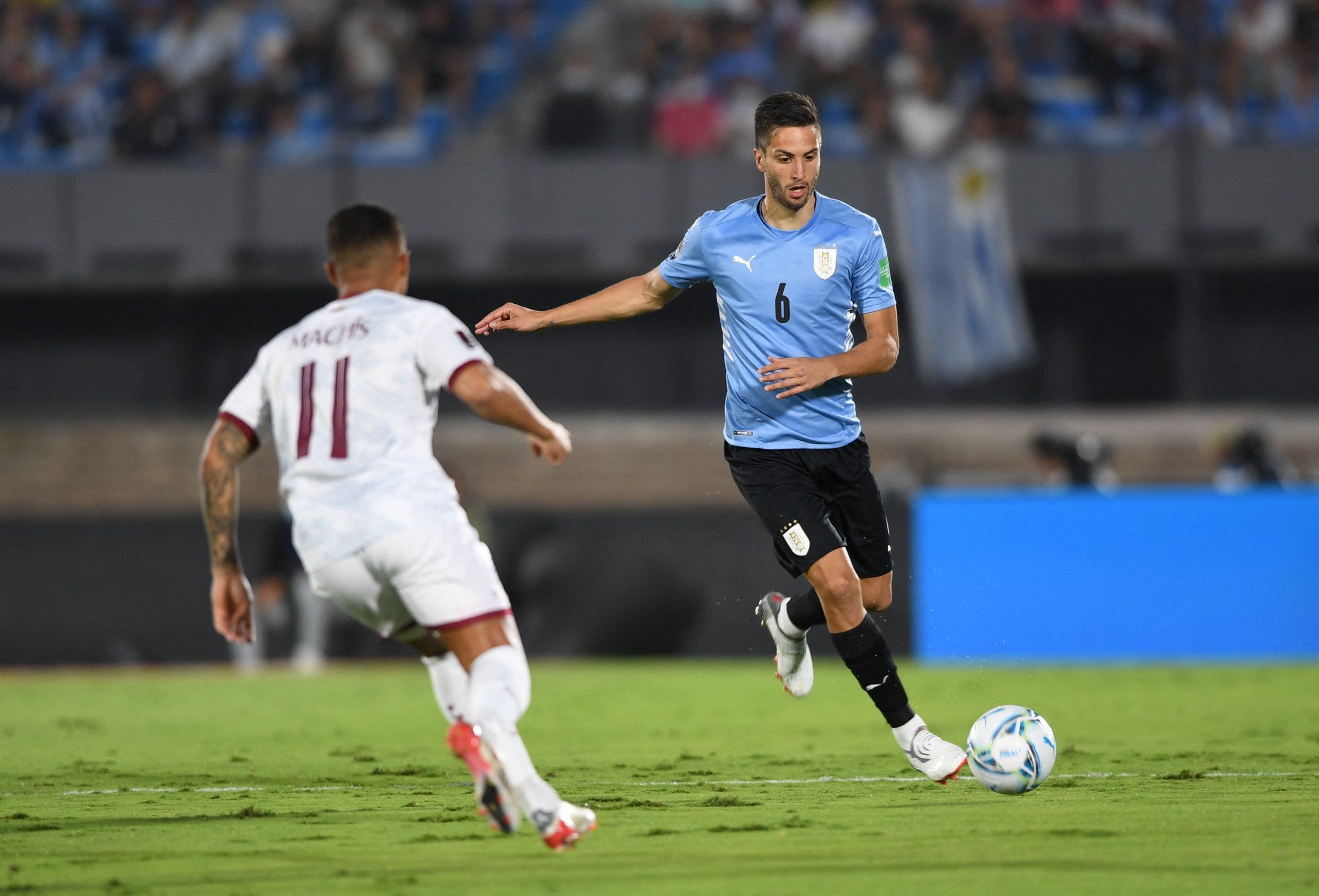 Spurs' Rodrigo Bentancur in action for Uruaguay vs Venezuela