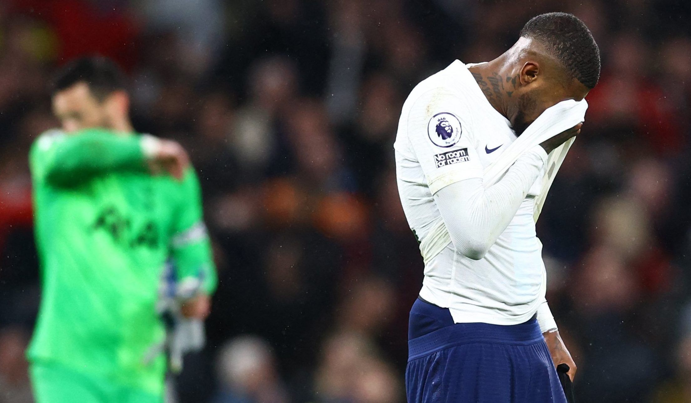 Spurs defender Emerson Royal looks dejected after defeat to Southampton