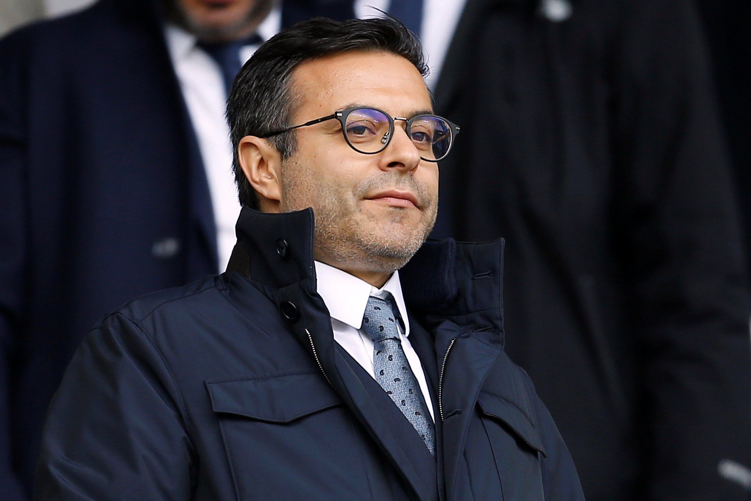 Soccer Football - Championship Play-Off Semi Final First Leg - Derby County v Leeds United - Pride Park, Derby, Britain - May 11, 2019   Leeds United chairman Andrea Radrizzani looks on from the stands              Action Images via Reuters/Craig Brough    EDITORIAL USE ONLY. No use with unauthorized audio, video, data, fixture lists, club/league logos or 