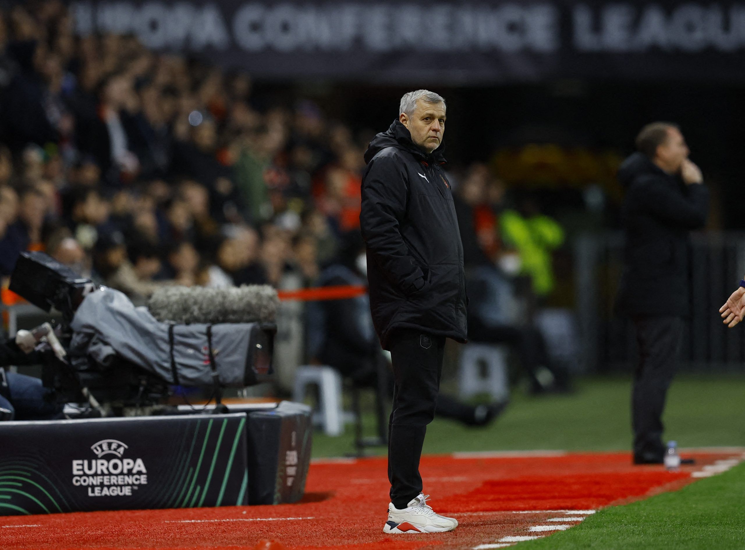 Soccer Football - Europa Conference League - Round of 16 Second Leg - Stade Rennes v Leicester City - Roazhon Park, Rennes, France - March 17, 2022 Stade Rennes coach Bruno Genesio