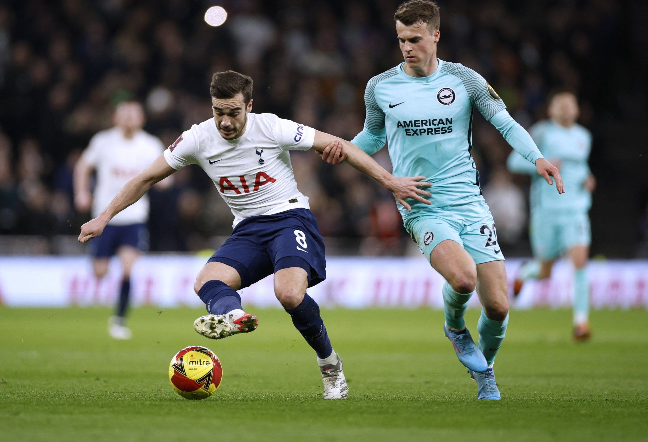 Spurs midfielder Harry Winks in action against Brighton in the FA Cup