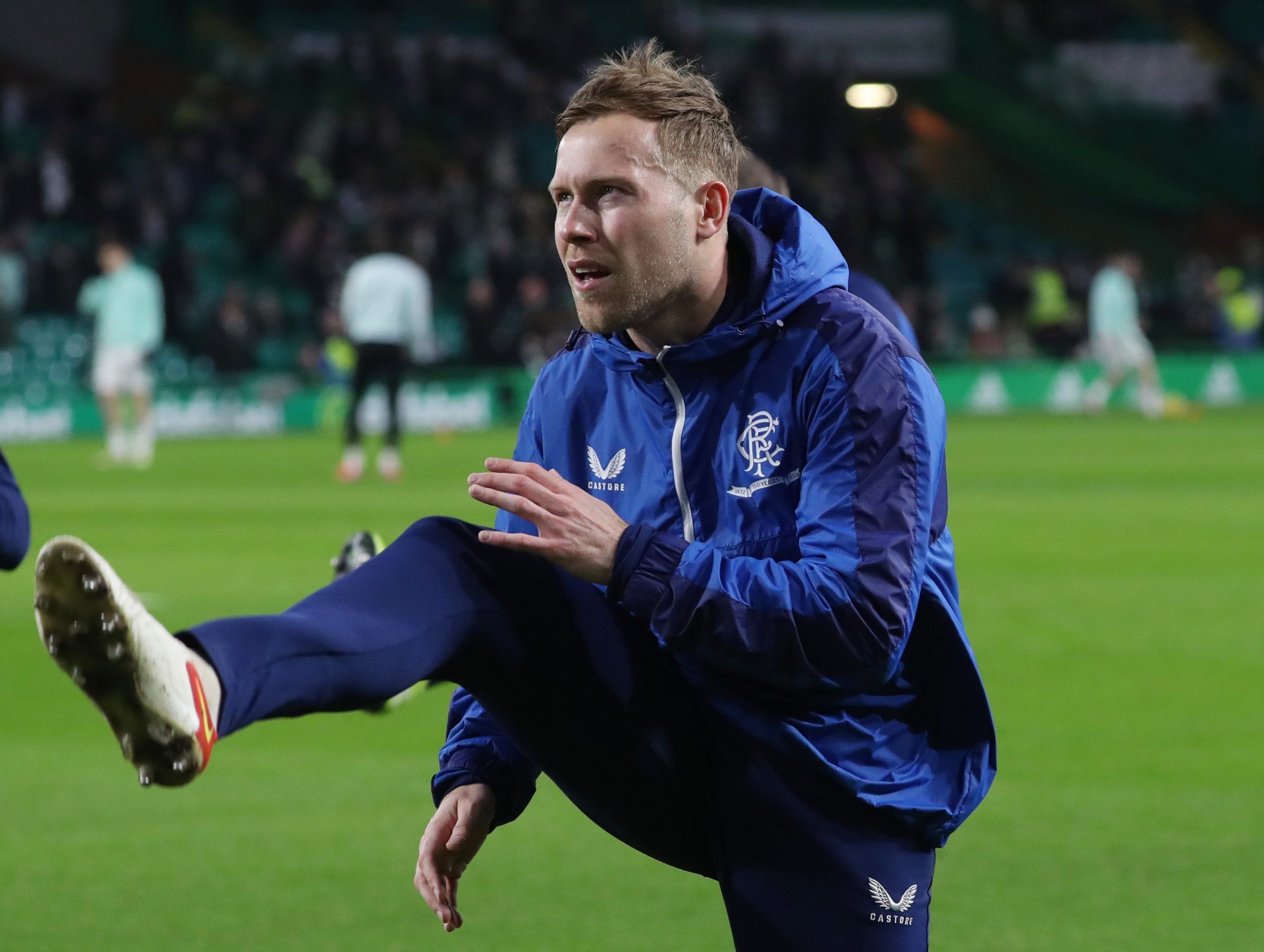 Soccer Football - Scottish Premiership - Celtic v Rangers - Celtic Park, Glasgow, Scotland, Britain - February 2, 2022 Rangers' Scott Arfield during the warm up before the match Action Images via Reuters/Russell Cheyne