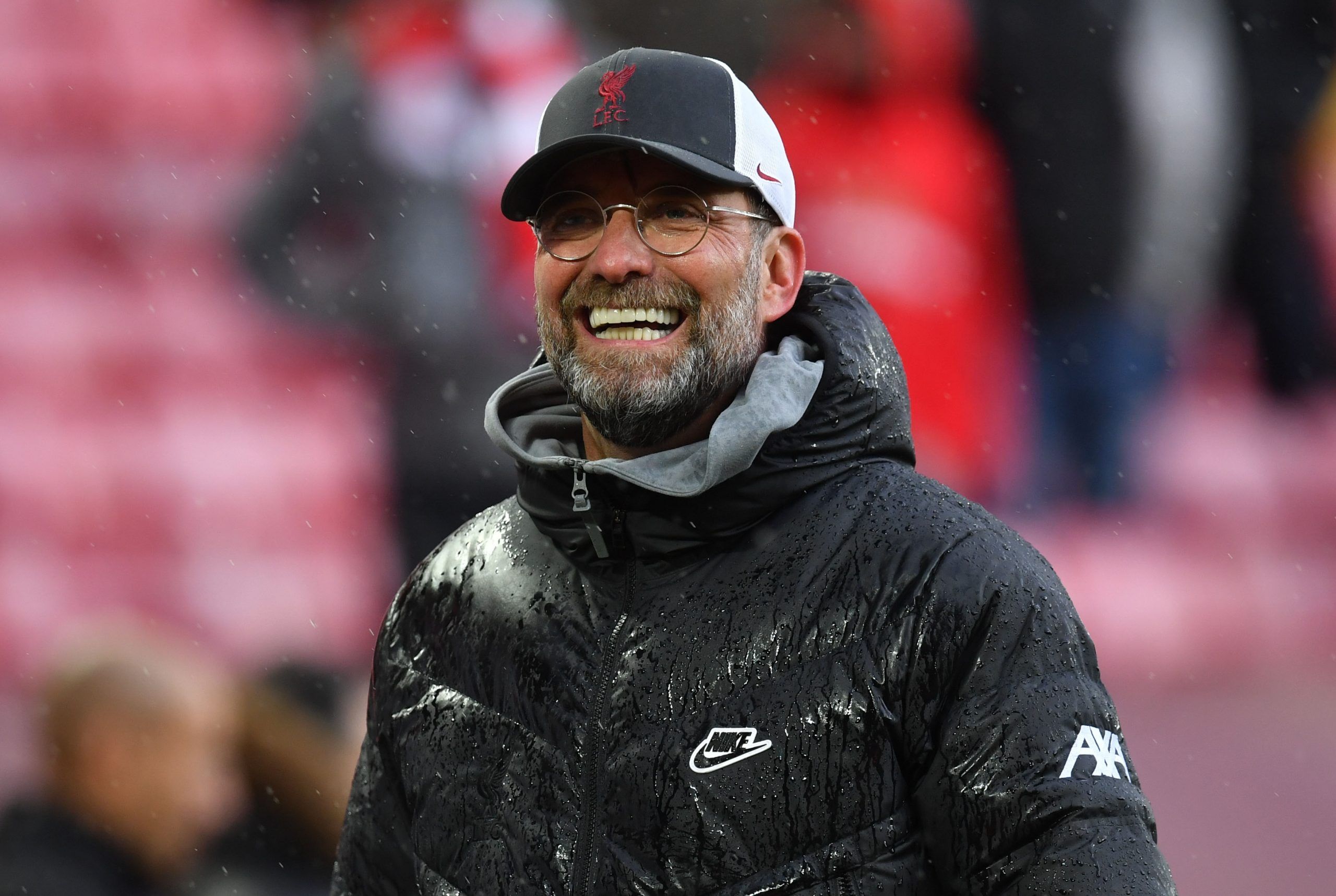 Liverpool manager Jurgen Klopp celebrates after winning the match and qualifying for the UEFA Champions LeagueSoccer Football - Premier League - Liverpool v Crystal Palace - Anfield, Liverpool, Britain - May 23, 2021 Liverpool manager Juergen Klopp celebrates after winning the match and qualifying for the UEFA Champions League Pool via REUTERS/Paul Ellis EDITORIAL USE ONLY. No use with unauthorized audio, video, data, fixture lists, club/league logos or 'live' services. Online in-match use limit