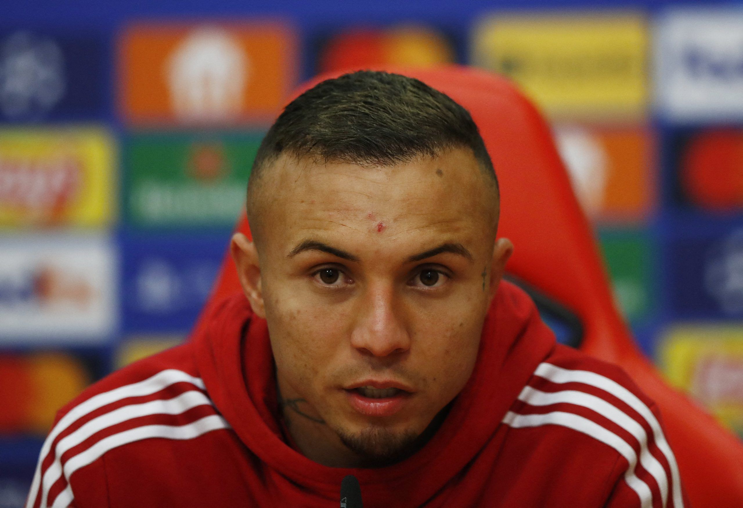 Soccer Football - Champions League - Benfica Press Conference - Seixal, Portugal - April 12, 2022 Benfica's Everton Soares during the press conference REUTERS/Pedro Nunes