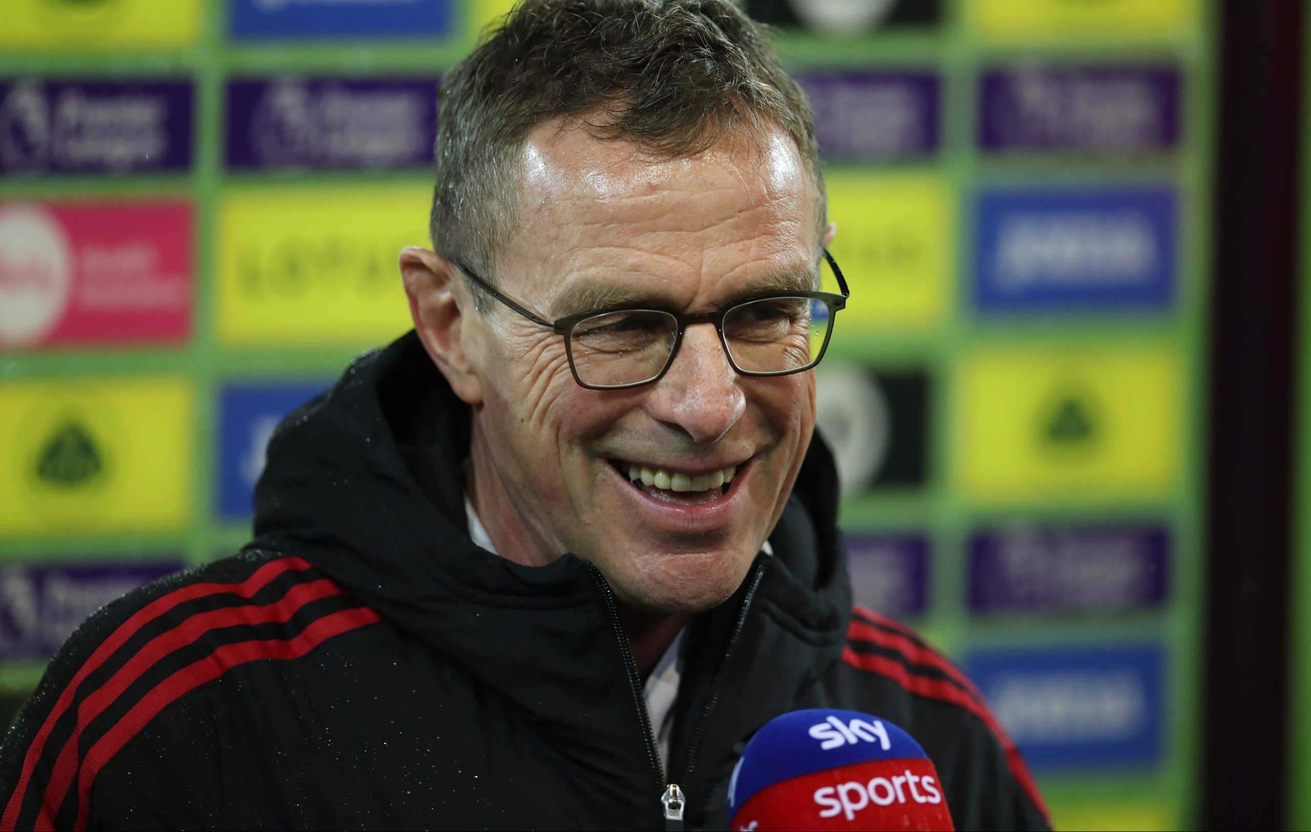 Soccer Football - Premier League - Norwich City v Manchester United - Carrow Road, Norwich, Britain - December 11, 2021 Manchester United interim manager Ralf Rangnick during an interview before the match REUTERS/Chris Radburn EDITORIAL USE ONLY. No use with unauthorized audio, video, data, fixture lists, club/league logos or 'live' services. Online in-match use limited to 75 images, no video emulation. No use in betting, games or single club /league/player publications.  Please contact your acc
