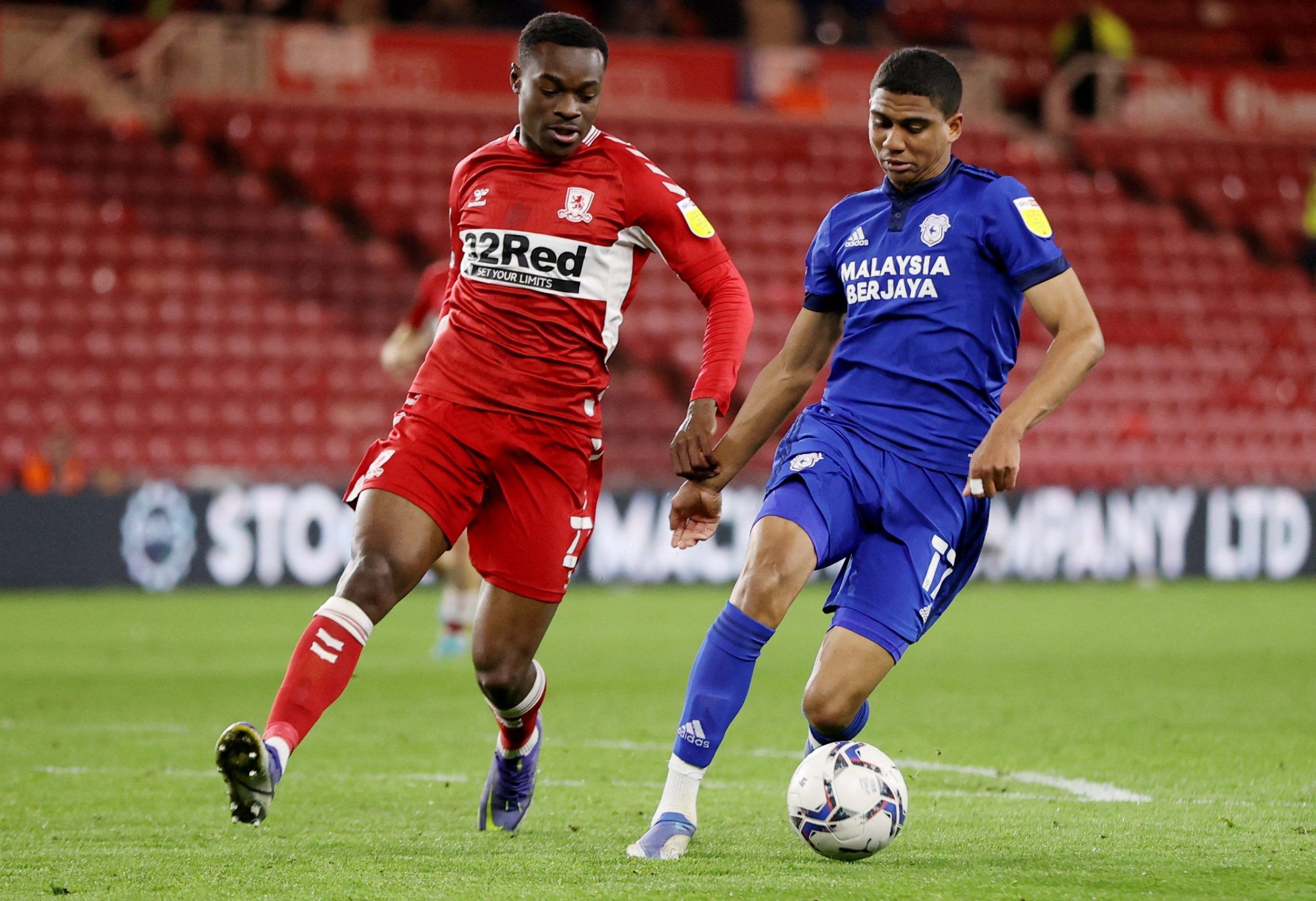 Leeds' Cody Drameh in action for Cardiff City on loan