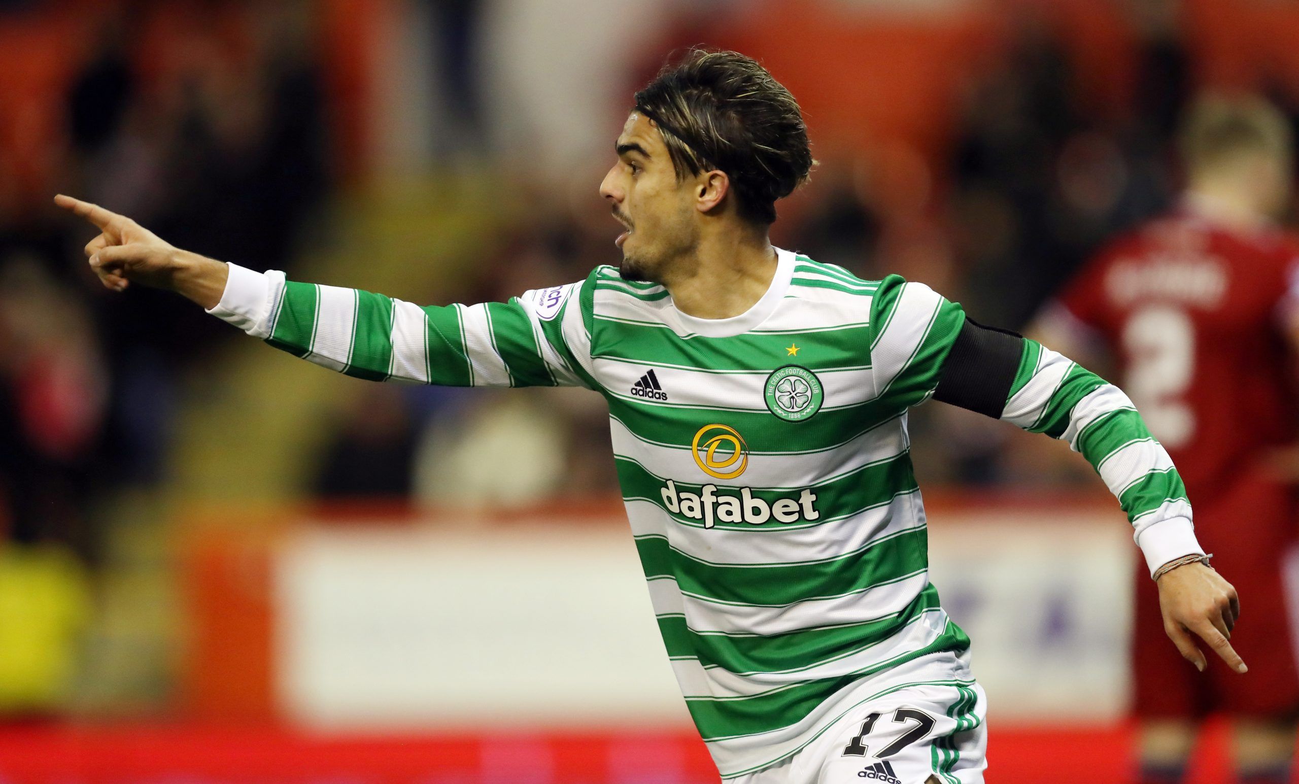 Celtic's Jota celebrates scoring their first goal 