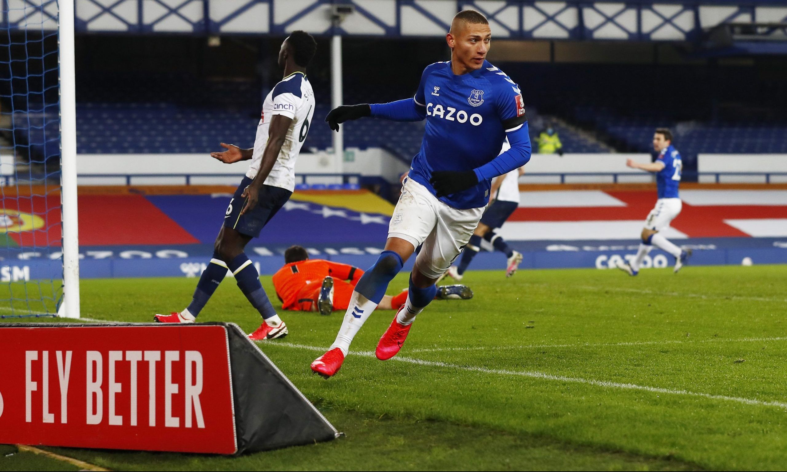 Everton's Richarlison scores against Spurs in the FA Cup