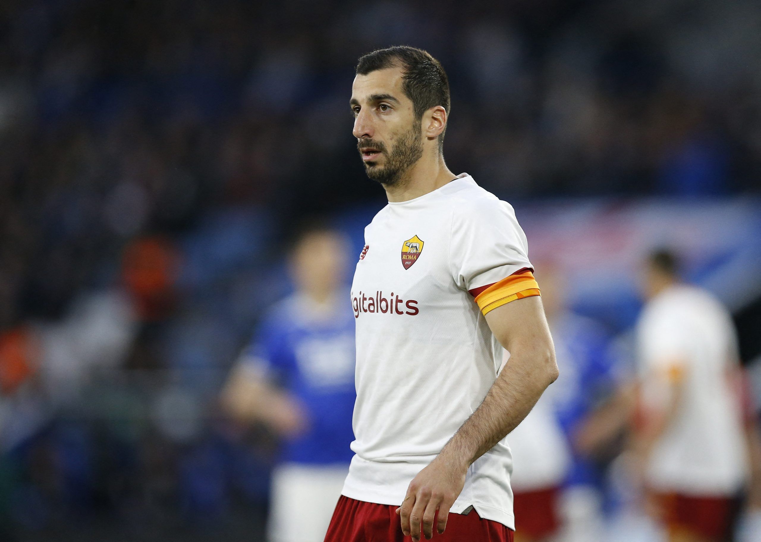 Soccer Football - Europa Conference League - Semi Final - First Leg - Leicester City v AS Roma - King Power Stadium, Leicester, Britain - April 28, 2022 AS Roma's Henrikh Mkhitaryan REUTERS/Craig Brough