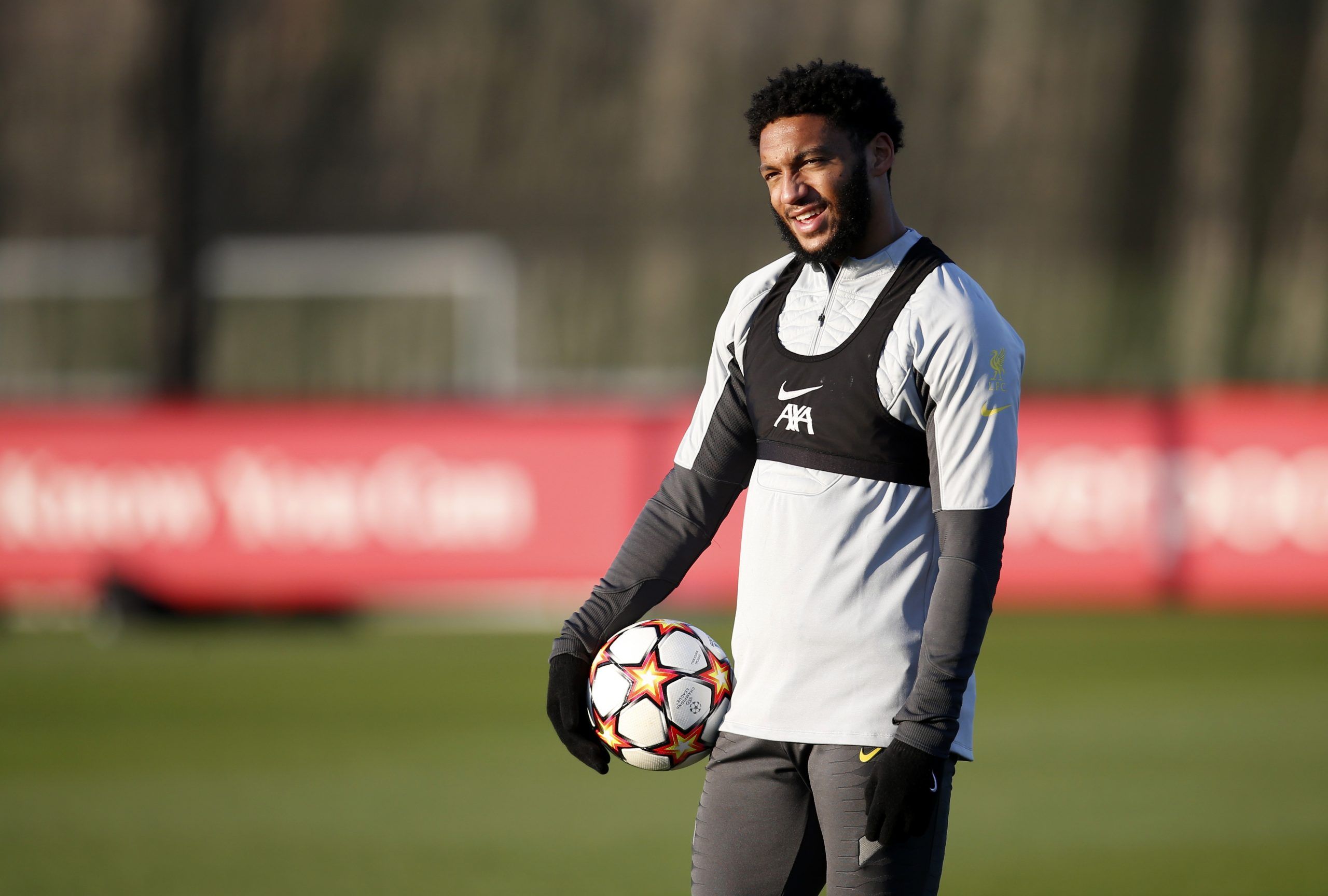 Soccer Football - Champions League - Liverpool Training - AXA Training Centre, Liverpool, Britain - March 7, 2022 Liverpool's Joe Gomez during training Action Images via Reuters/Ed Sykes