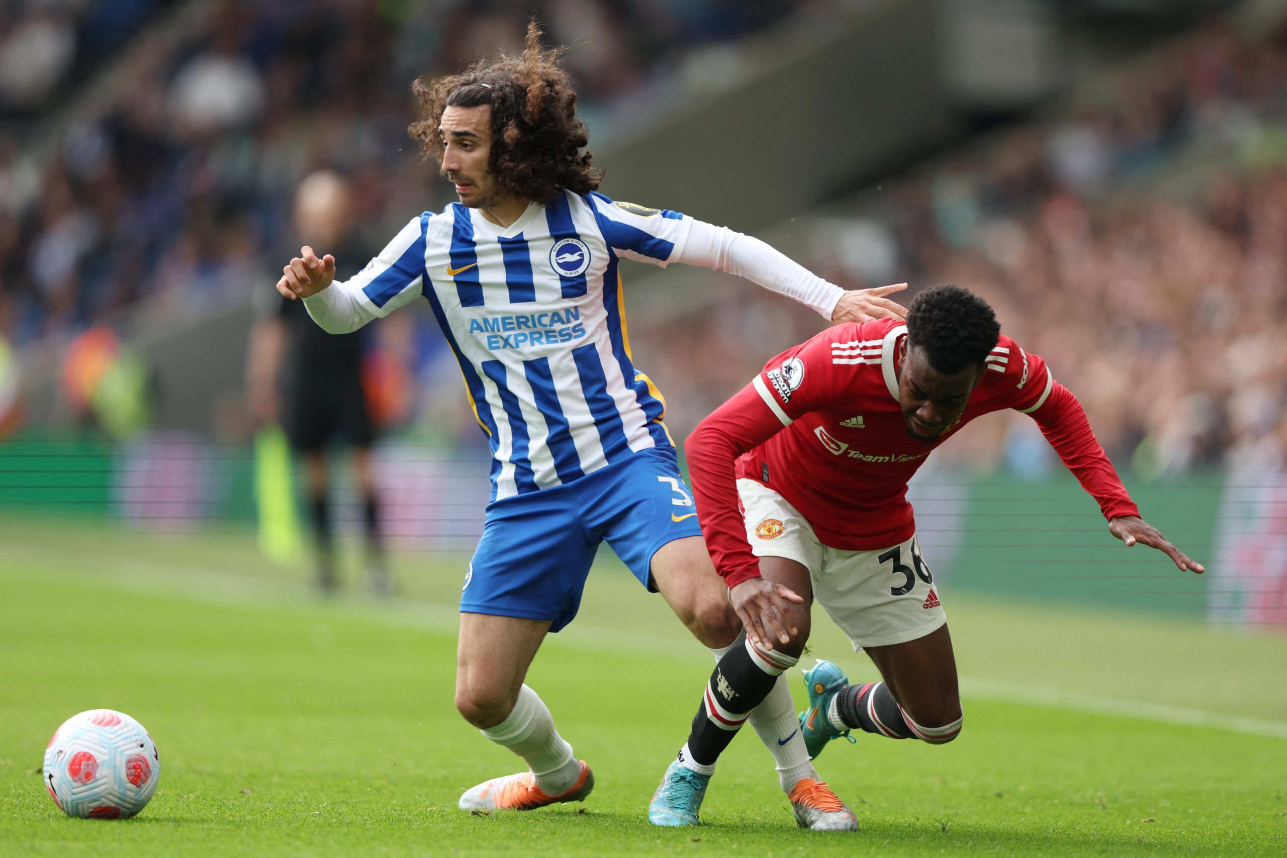 marc-cucurella-brighton-and-hove-albion-manchester-city-pep-guardiola-etihad-stadium-man-city-transfer-newsSoccer Football - Premier League - Brighton &amp; Hove Albion v Manchester United - The American Express Community Stadium, Brighton, Britain - May 7, 2022 Brighton &amp; Hove Albion's Marc Cucurella in action with Manchester United's Anthony Elanga REUTERS/Ian Walton EDITORIAL USE ONLY. No use with unauthorized audio, video, data, fixture lists, club/league logos or 'live' services. Online