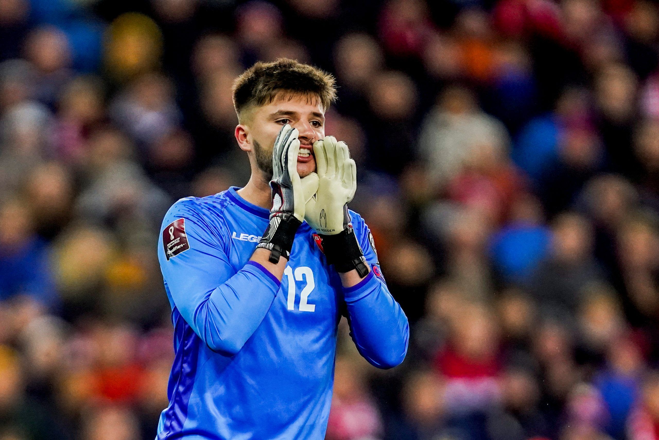 matija-sarkic-birmingham-city-montenegro-premier-league-wolves-wolverhampton-wanderers-bruno-lage-john-ruddySoccer Football - World Cup - UEFA Qualifiers - Group G - Norway v Montenegro - Ullevaal Stadion, Oslo, Norway - October 11, 2021 Montenegro's Matija Sarkic reacts Hakon Mosvold Larsen/NTB via REUTERS    ATTENTION EDITORS - THIS IMAGE WAS PROVIDED BY A THIRD PARTY. NORWAY OUT. NO COMMERCIAL OR EDITORIAL SALES IN NORWAY.