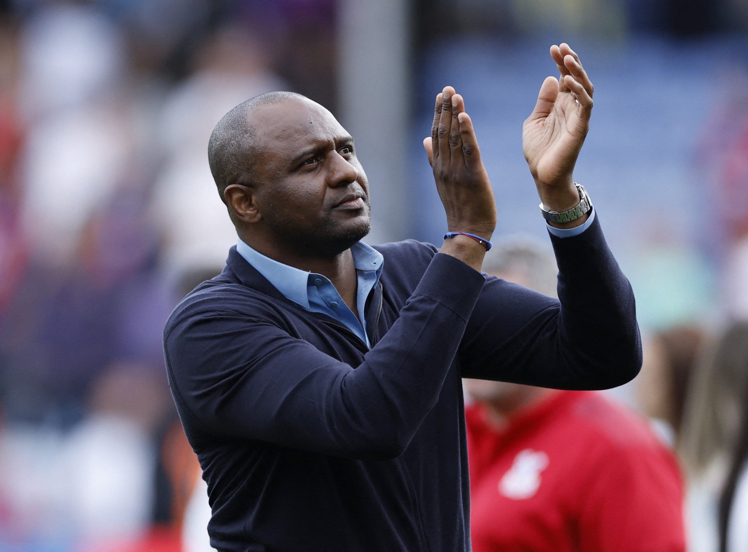 patrick-vieira-crystal-palace-premier-league-jesurun-rak-sakyi-chalkboardSoccer Football - Premier League - Crystal Palace v Manchester United - Selhurst Park, London, Britain - May 22, 2022 Crystal Palace manager Patrick Vieira acknowledges fans during the lap of appreciation after the match Action Images via Reuters/John Sibley EDITORIAL USE ONLY. No use with unauthorized audio, video, data, fixture lists, club/league logos or 'live' services. Online in-match use limited to 75 images, no video