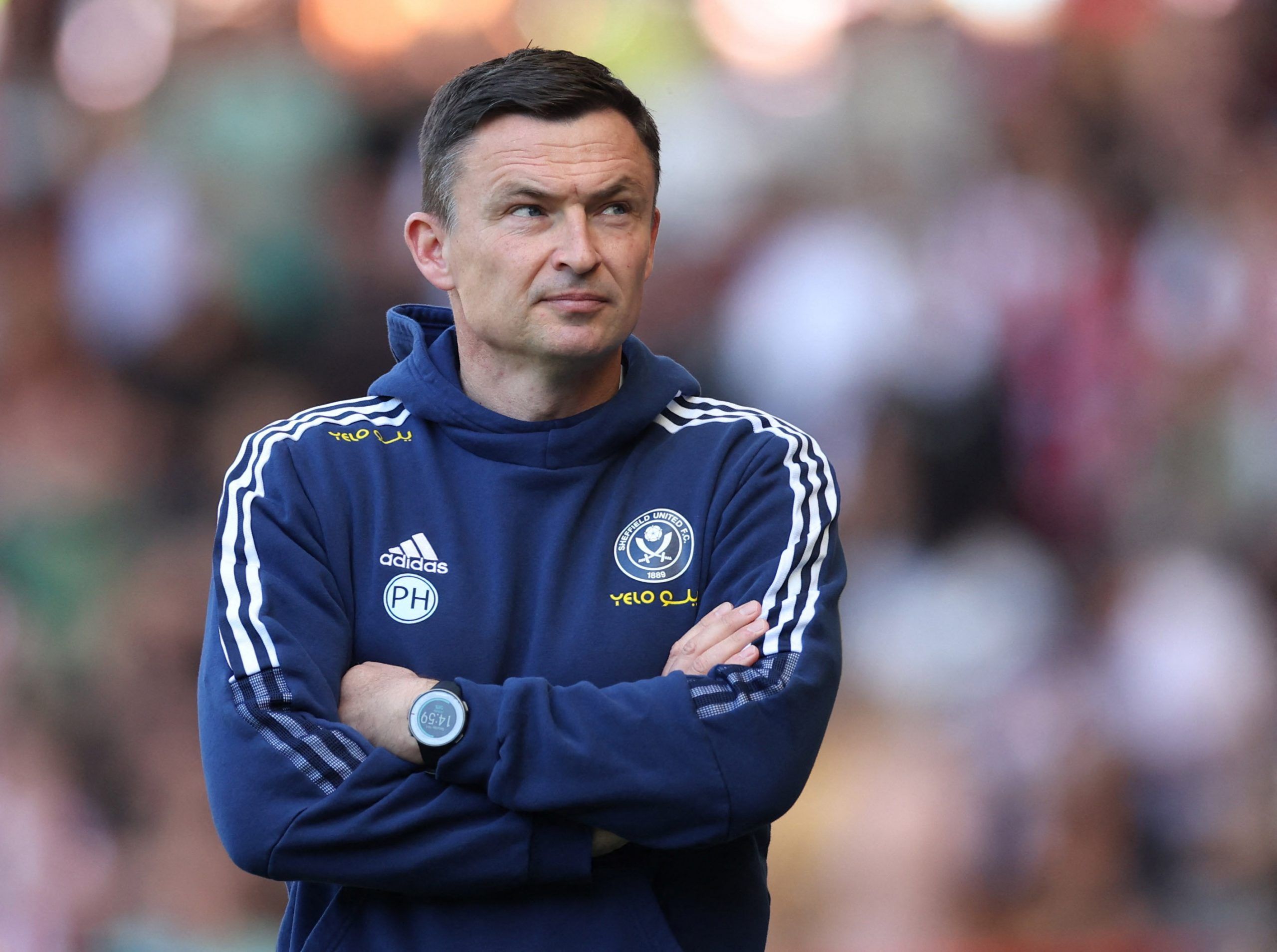 paul-heckingbottom-sheffield-united-championship-nottingham-forest-semi-final-premier-league-promotionSoccer Football - Championship - Semi Final - First Leg - Sheffield United v Nottingham Forest - Bramall Lane, Sheffield, Britain - May 14, 2022 Sheffield United manager Paul Heckingbottom before the match Action Images via Reuters/Carl Recine EDITORIAL USE ONLY. No use with unauthorized audio, video, data, fixture lists, club/league logos or 'live' services. Online in-match use limited to 75 im