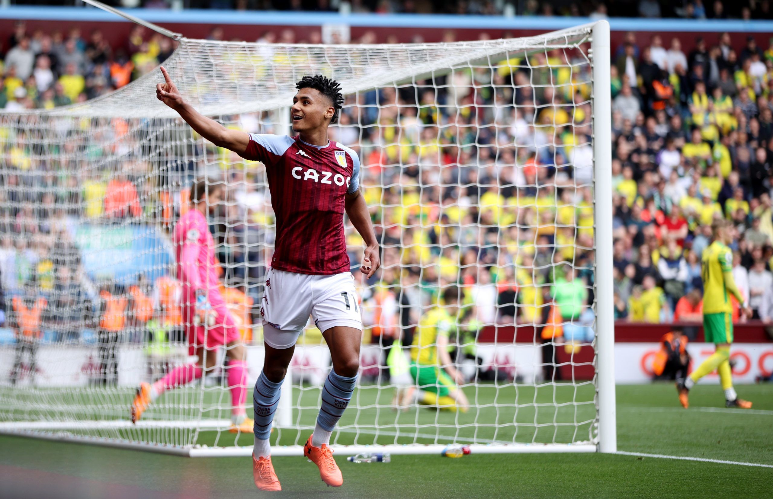 Soccer Football - Premier League - Aston Villa v Norwich City - Villa Park, Birmingham, Britain - April 30, 2022 Aston Villa's Ollie Watkins celebrates scoring their first goal Action Images via Reuters/Molly Darlington EDITORIAL USE ONLY. No use with unauthorized audio, video, data, fixture lists, club/league logos or 'live' services. Online in-match use limited to 75 images, no video emulation. No use in betting, games or single club /league/player publications.  Please contact your account re
