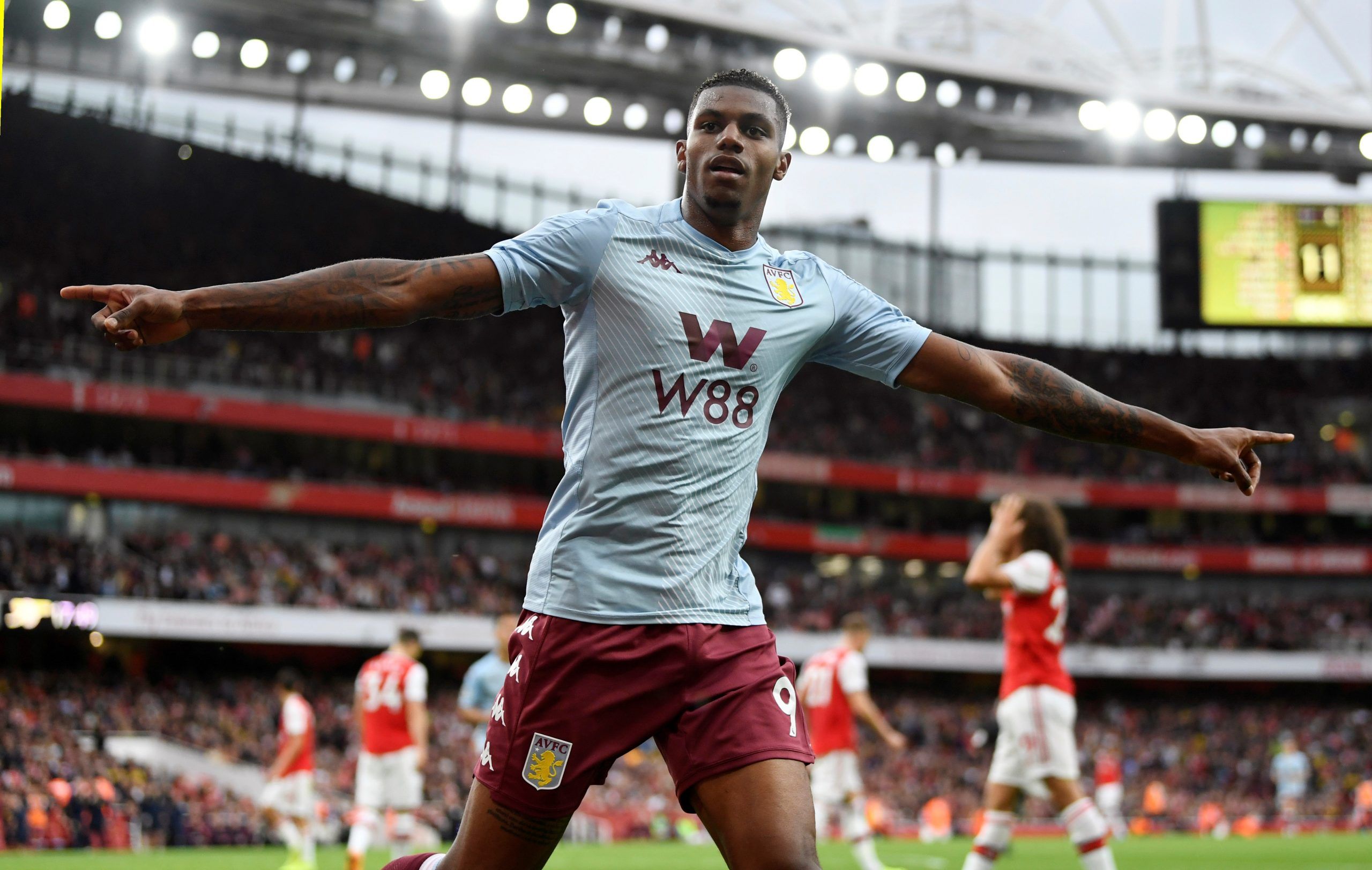Soccer Football - Premier League - Arsenal v Aston Villa - Emirates Stadium, London, Britain - September 22, 2019  Aston Villa's Wesley celebrates scoring their second goal  Action Images via Reuters/Tony O'Brien  EDITORIAL USE ONLY. No use with unauthorized audio, video, data, fixture lists, club/league logos or 