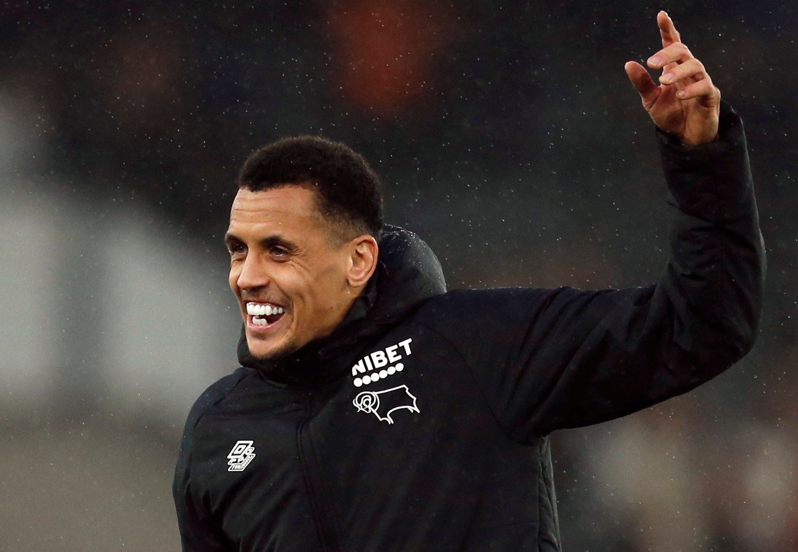 Soccer Football - Championship - Derby County v Barnsley - Pride Park, Derby, Britain - March 5, 2022  Derby County's Ravel Morrison celebrates after the match  Action Images/Ed Sykes  EDITORIAL USE ONLY. No use with unauthorized audio, video, data, fixture lists, club/league logos or 