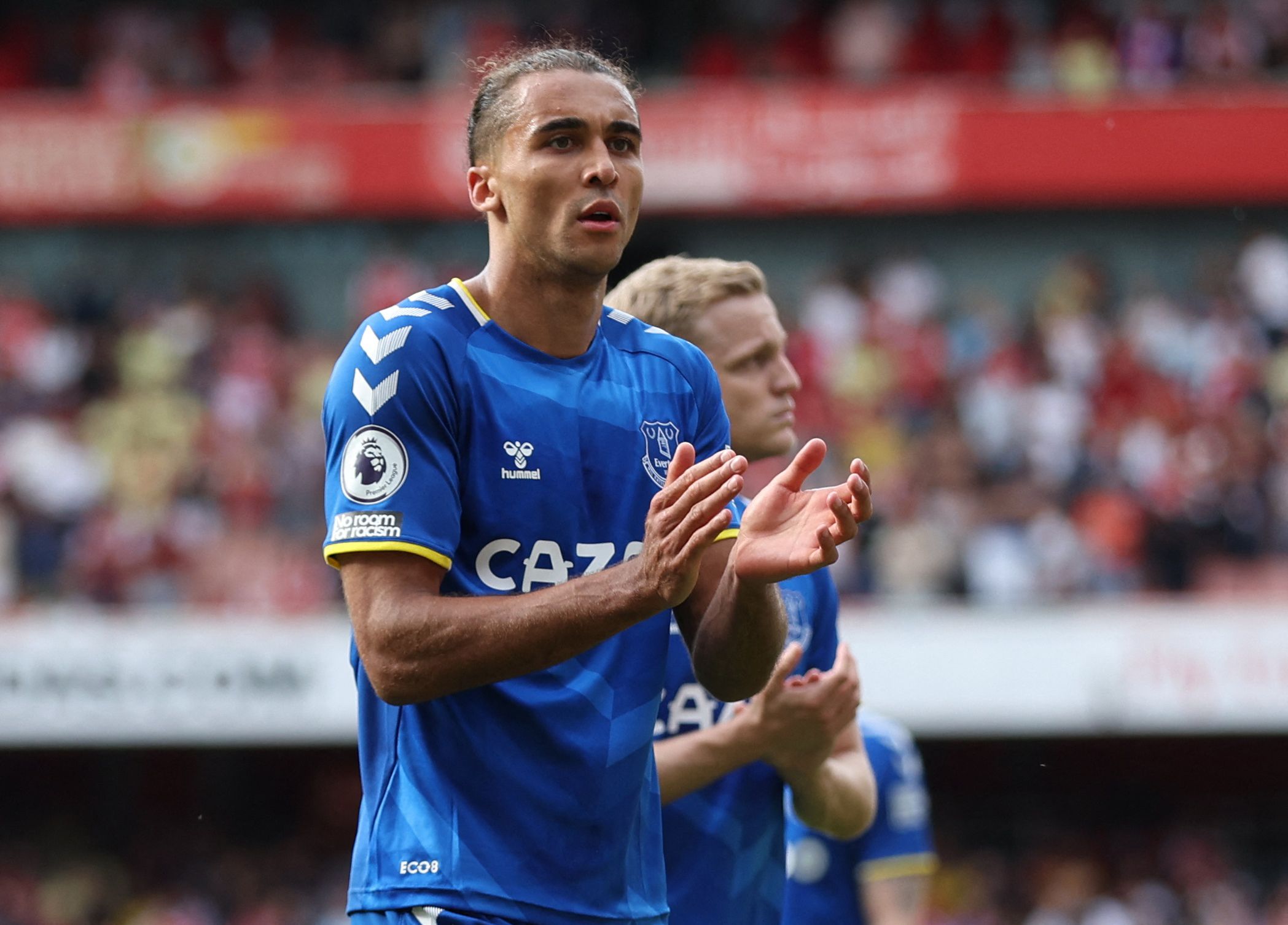 calvert-lewin-everton-premier-league-frank-lampard-telegraph-west-ham-united-transfer-news-david-moyes-latest-aaron-cresswellSoccer Football - Premier League - Arsenal v Everton - Emirates Stadium, London, Britain - May 22, 2022 Everton's Dominic Calvert-Lewin applauds fans after the match Action Images via Reuters/Matthew Childs EDITORIAL USE ONLY. No use with unauthorized audio, video, data, fixture lists, club/league logos or 'live' services. Online in-match use limited to 75 images, no video