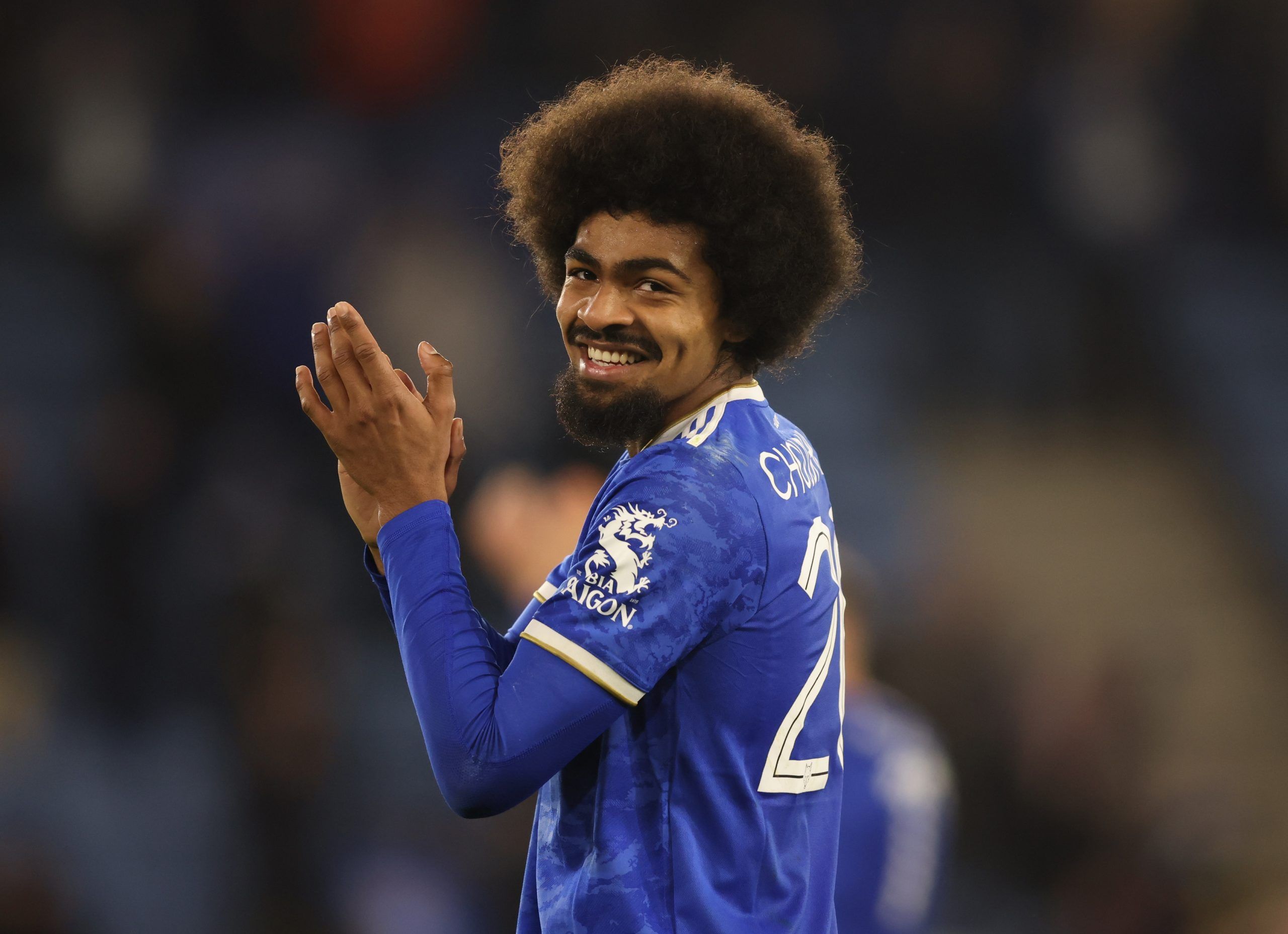 hamza-choudhury-leicester-city-transfer-news-west-brom-transfer-news-steve-bruce-choudhury-latestSoccer Football - FA Cup Third Round - Leicester City v Watford - King Power Stadium, Leicester, Britain - January 8, 2022 Leicester City's Hamza Choudhury applauds fans after the match Action Images via Reuters/John Clifton