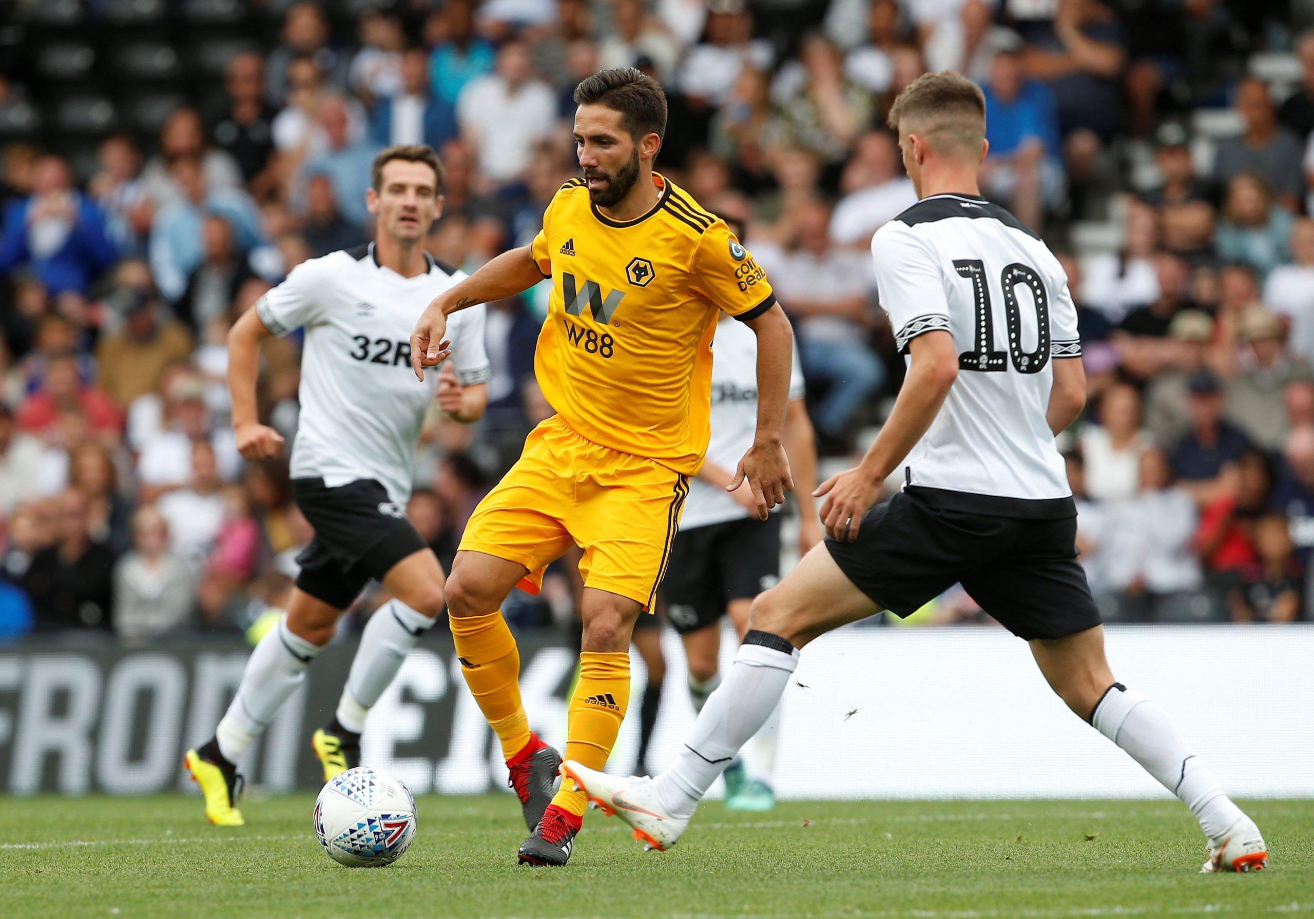 Soccer Football - Pre Season Friendly - Derby County v Wolverhampton Wanderers - Pride Park, Derby, Britain - July 28, 2018   Wolves' Joao Moutinho in action    Action Images via Reuters/Craig Brough