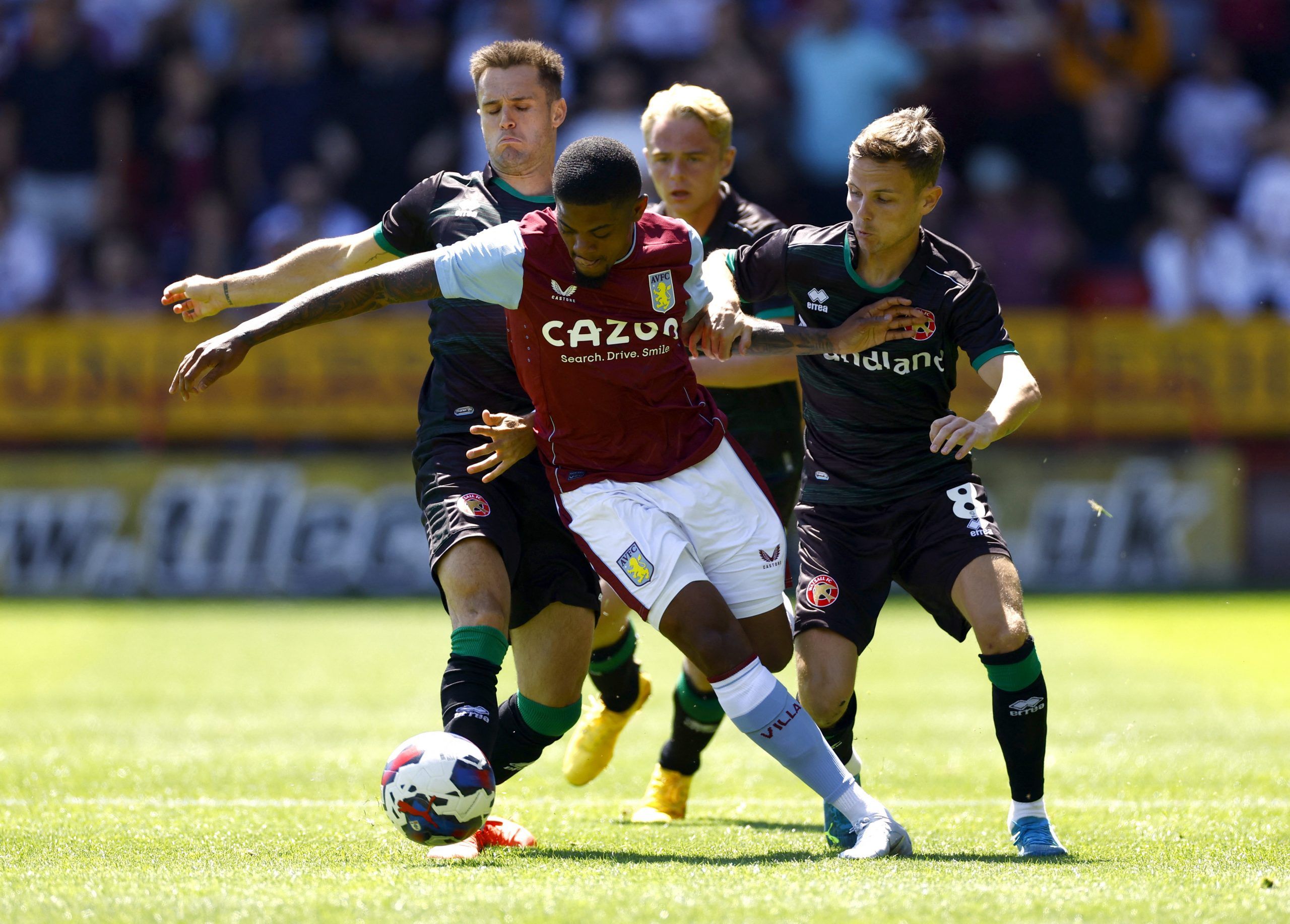 Aston Villa's Leon Bailey in pre-season action