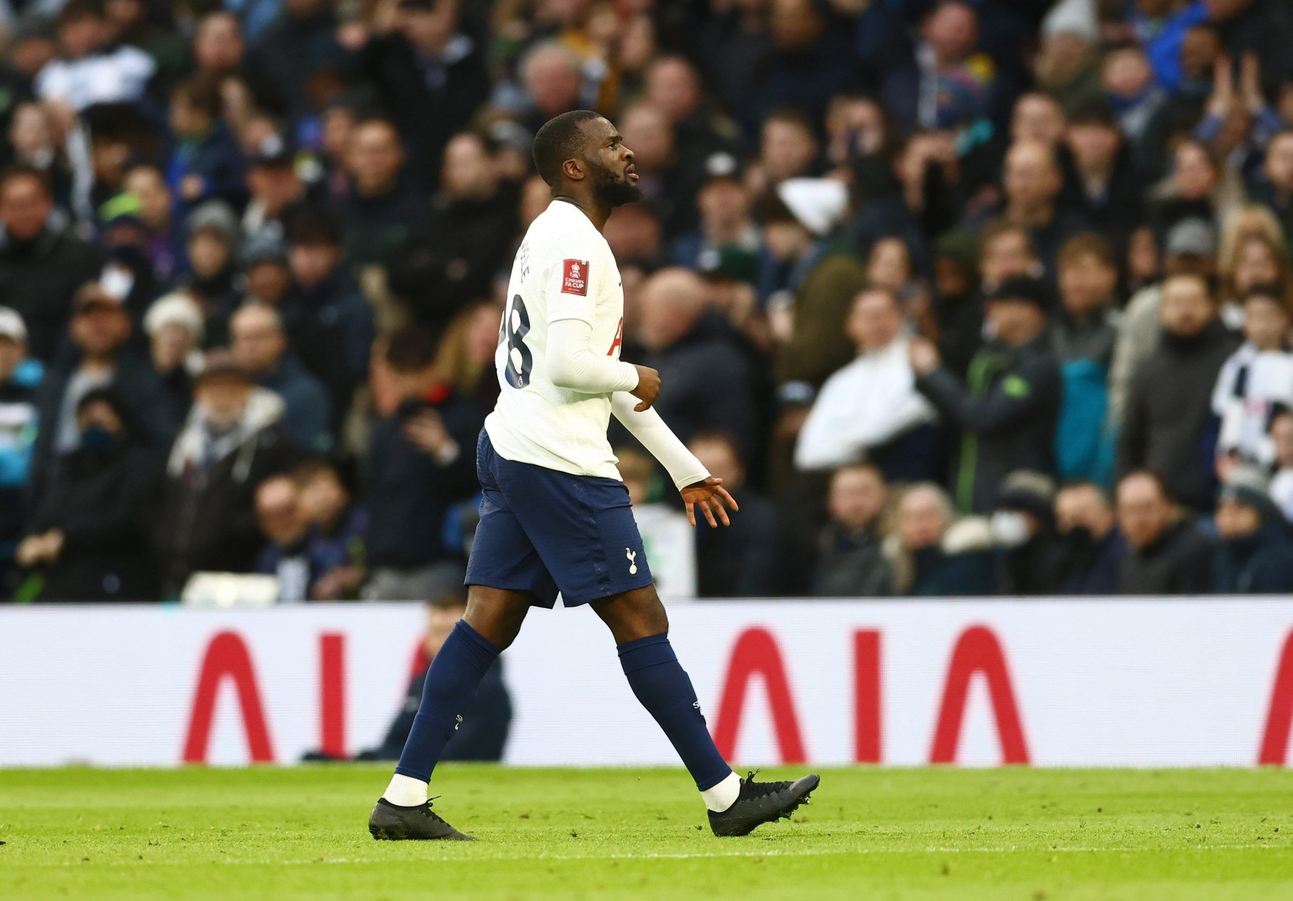 Soccer Football - FA Cup Third Round - Tottenham Hotspur v Morecambe - Tottenham Hotspur Stadium, London, Britain - January 9, 2022 Tottenham Hotspur's Tanguy Ndombele walks off the pitch after being substituted REUTERS/David Klein
