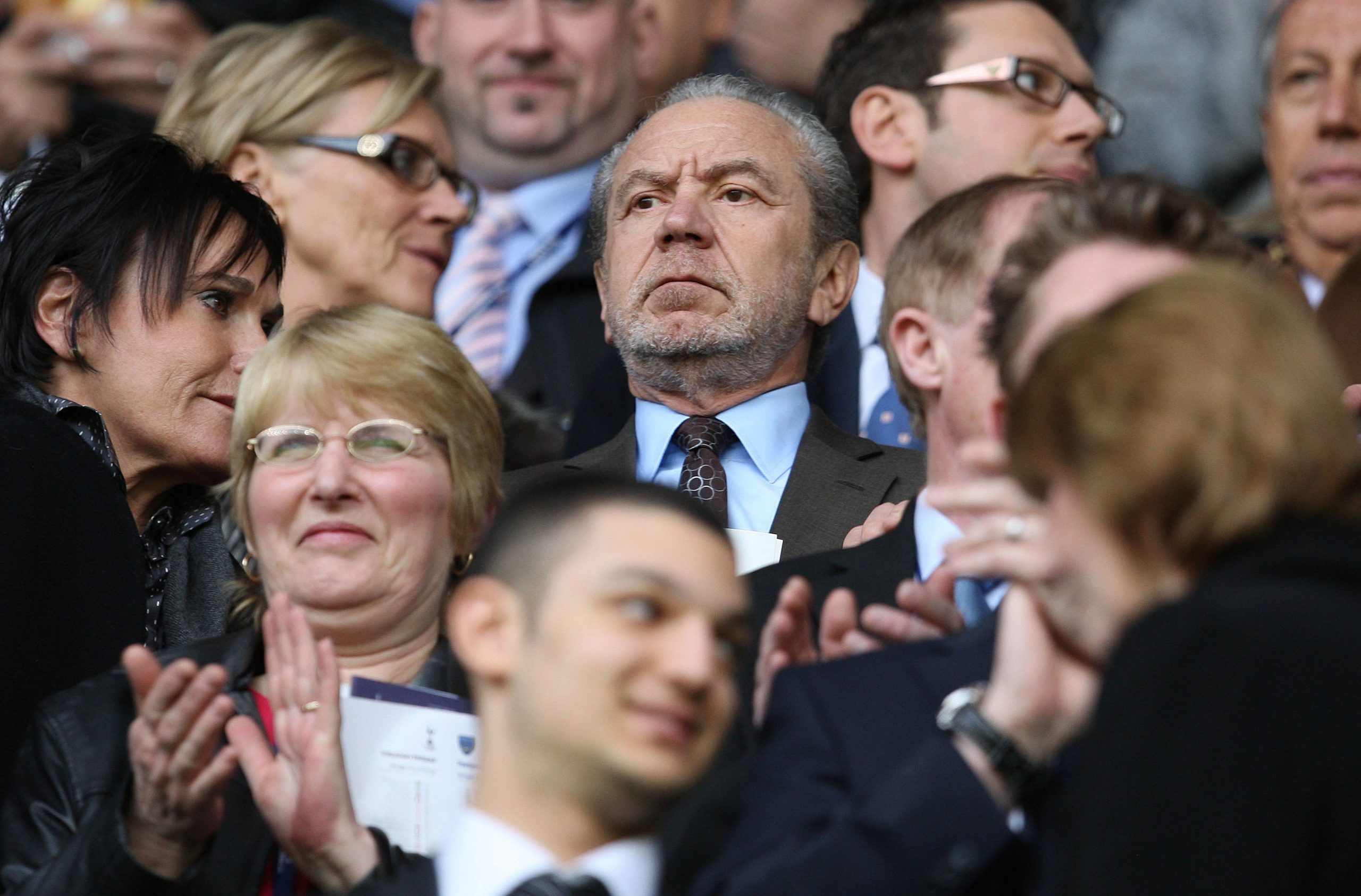 Football - Tottenham Hotspur v Portsmouth Barclays Premier League - White Hart Lane - 09/10 - 27/3/10 
Alan Sugar at the game 
Mandatory Credit: Action Images / Paul Childs 
Livepic 
NO ONLINE/INTERNET USE WITHOUT A LICENCE FROM THE FOOTBALL DATA CO LTD. FOR LICENCE ENQUIRIES PLEASE TELEPHONE +44 (0) 207 864 9000.