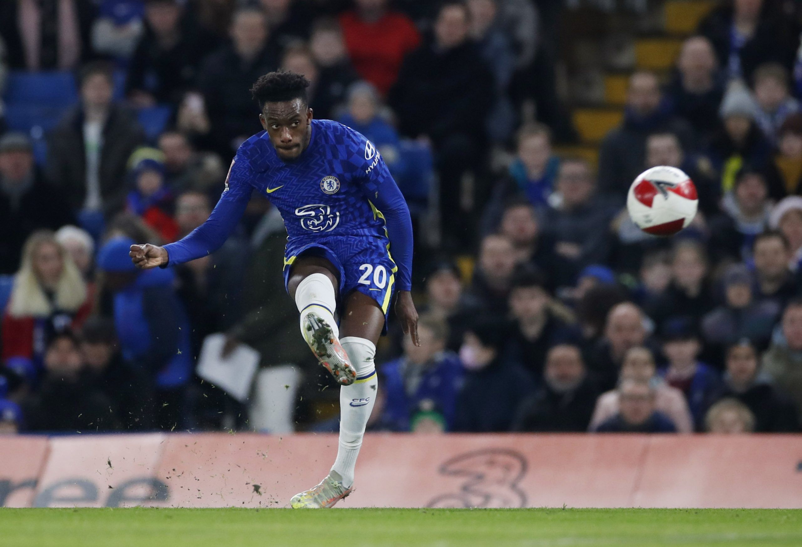 Soccer Football - FA Cup Third Round - Chelsea v Chesterfield - Stamford Bridge, London, Britain - January 8, 2022  Chelsea's Callum Hudson-Odoi scores their second goal Action Images via Reuters/Paul Childs