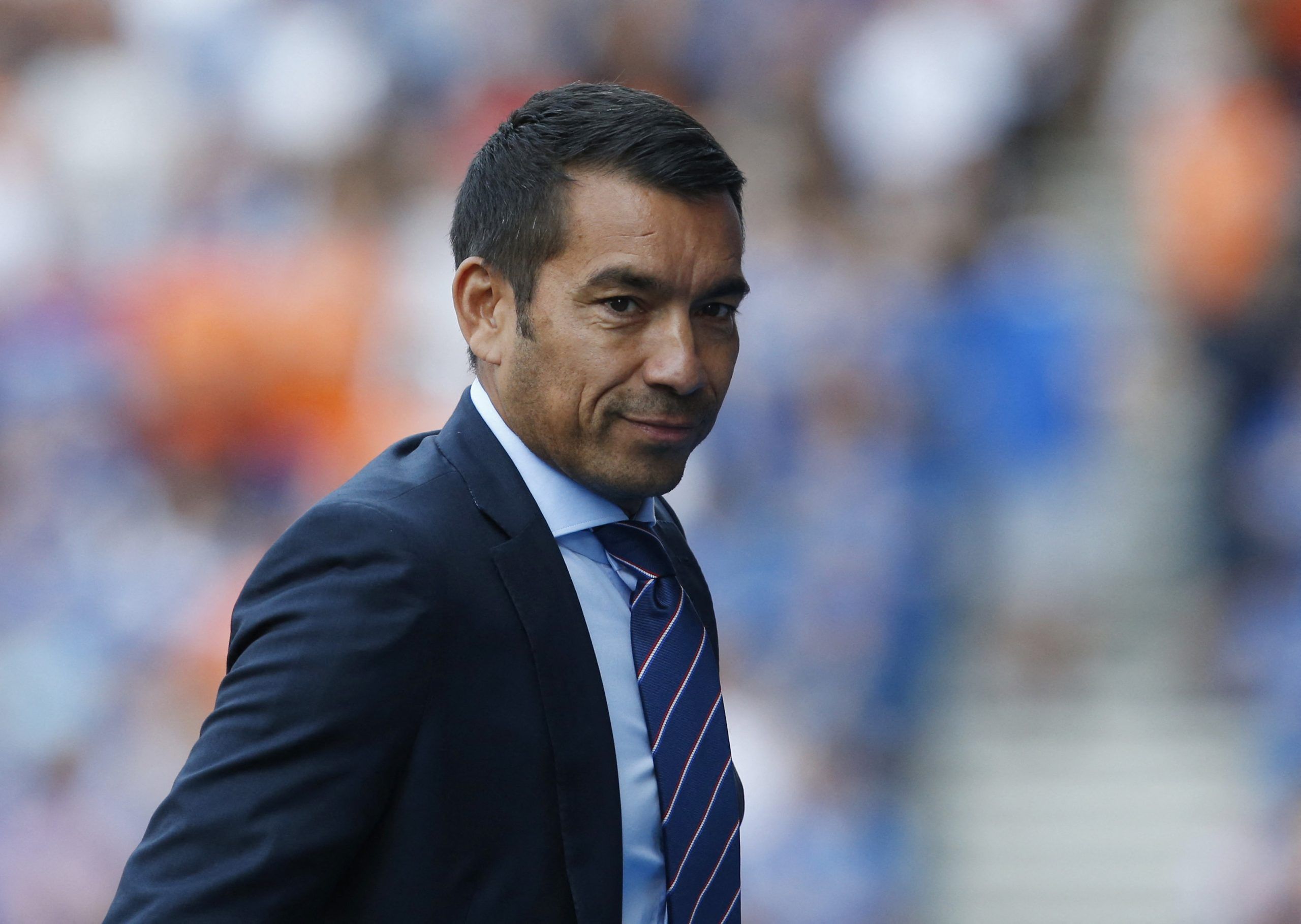 Soccer Football - Scottish Premiership - Rangers v St Johnstone -  Ibrox Stadium, Glasgow, Scotland, Britain - August 13, 2022 Rangers manager Giovanni van Bronckhorst is pictured Action Images via Reuters/Ed Sykes