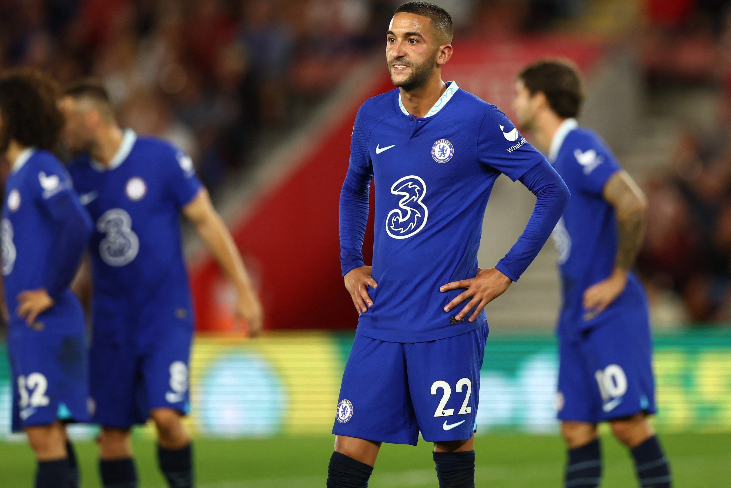 Chelsea's Hakim Ziyech reacts after defeat to Southampton