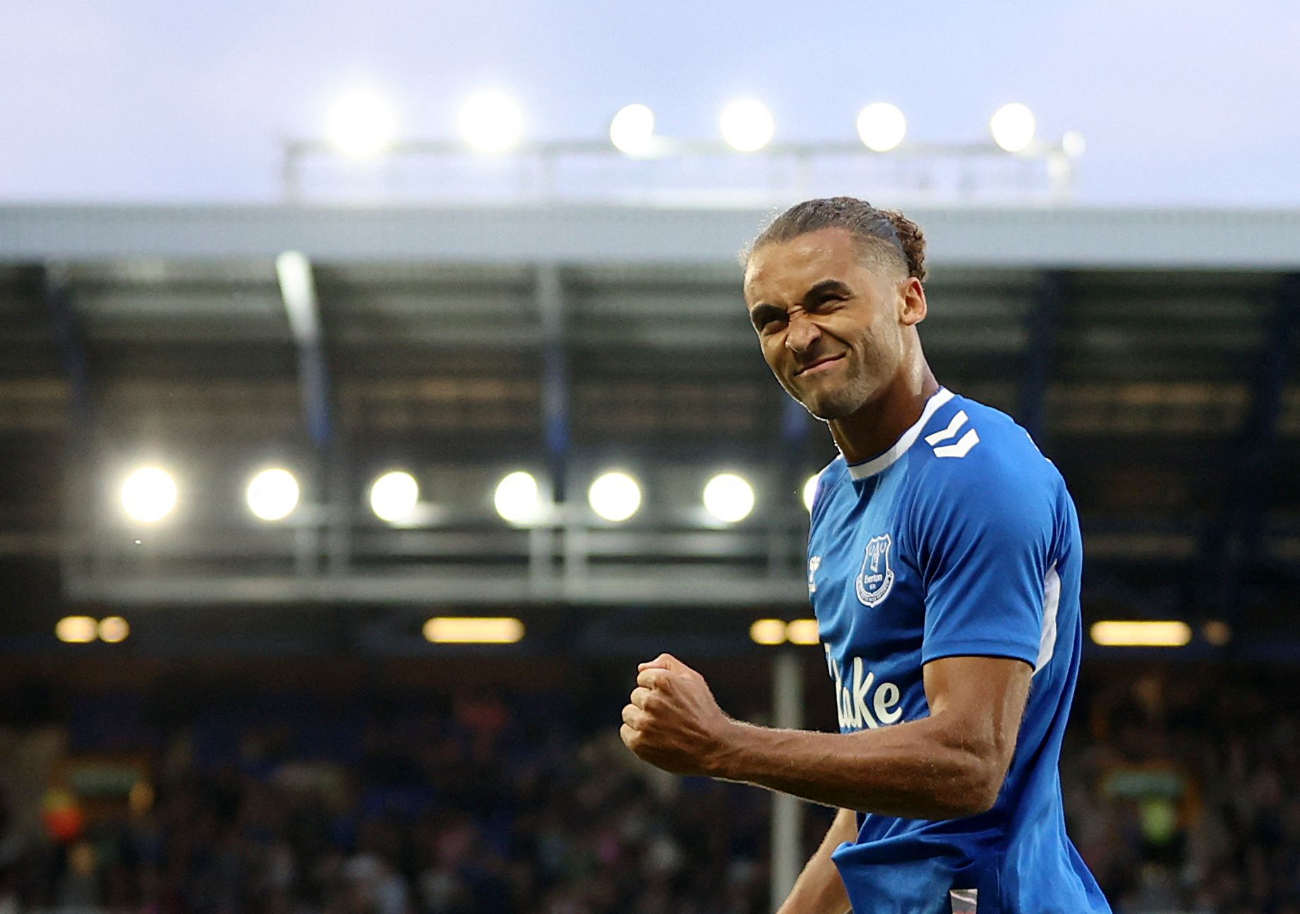 Soccer Football - Pre Season Friendly - A match for peace and the end of war in Ukraine - Everton v Dynamo Kyiv - Goodison Park, Liverpool, Britain - July 29, 2022 Everton's Dominic Calvert-Lewin celebrates scoring their first goal Action Images via Reuters/Molly Darlington