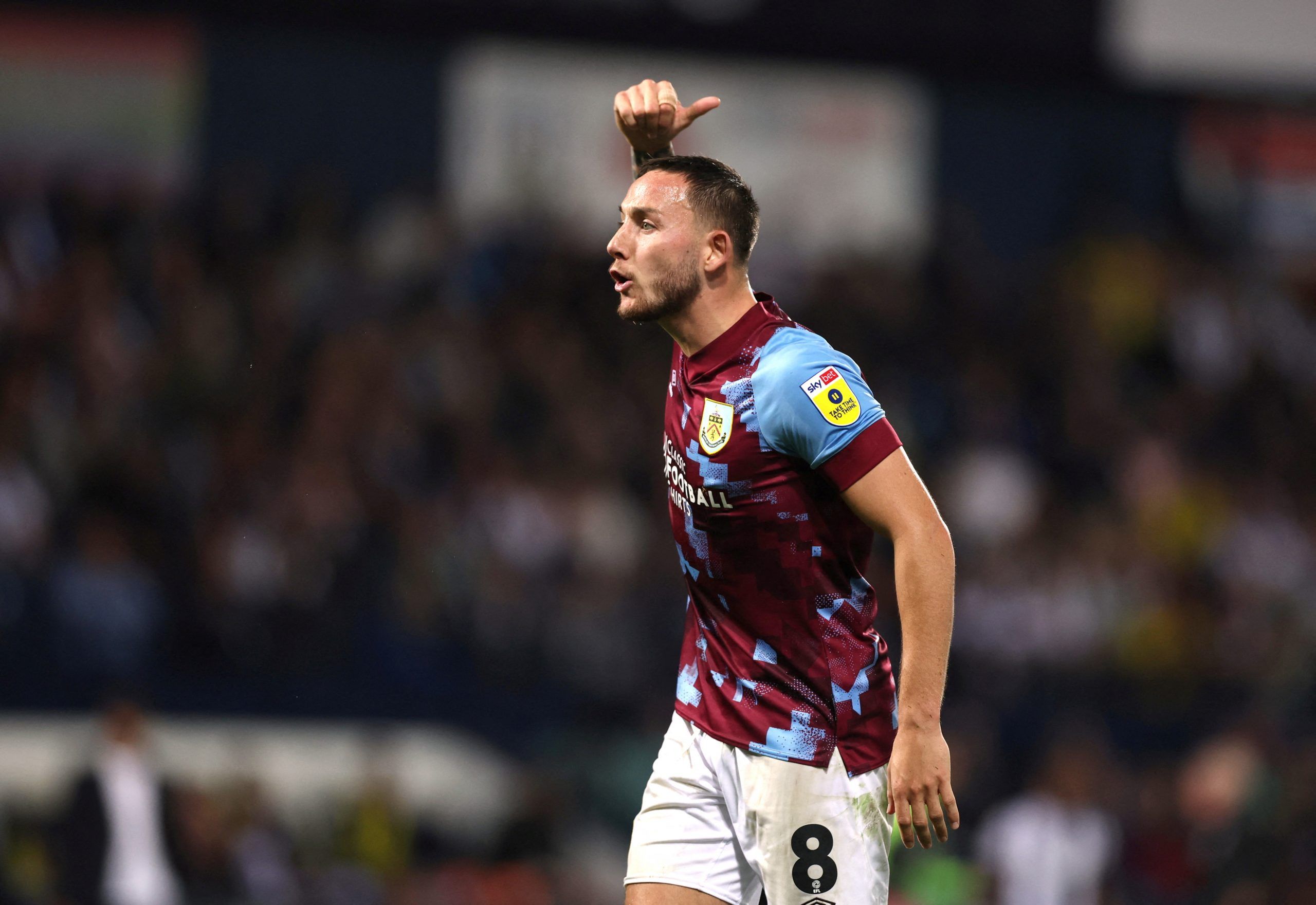 Soccer Football - Championship - West Bromwich Albion v Burnley - The Hawthorns, West Bromwich, Britain - September 2, 2022 Burnley's Josh Brownhill reacts  Action Images/Matthew Childs  EDITORIAL USE ONLY. No use with unauthorized audio, video, data, fixture lists, club/league logos or 