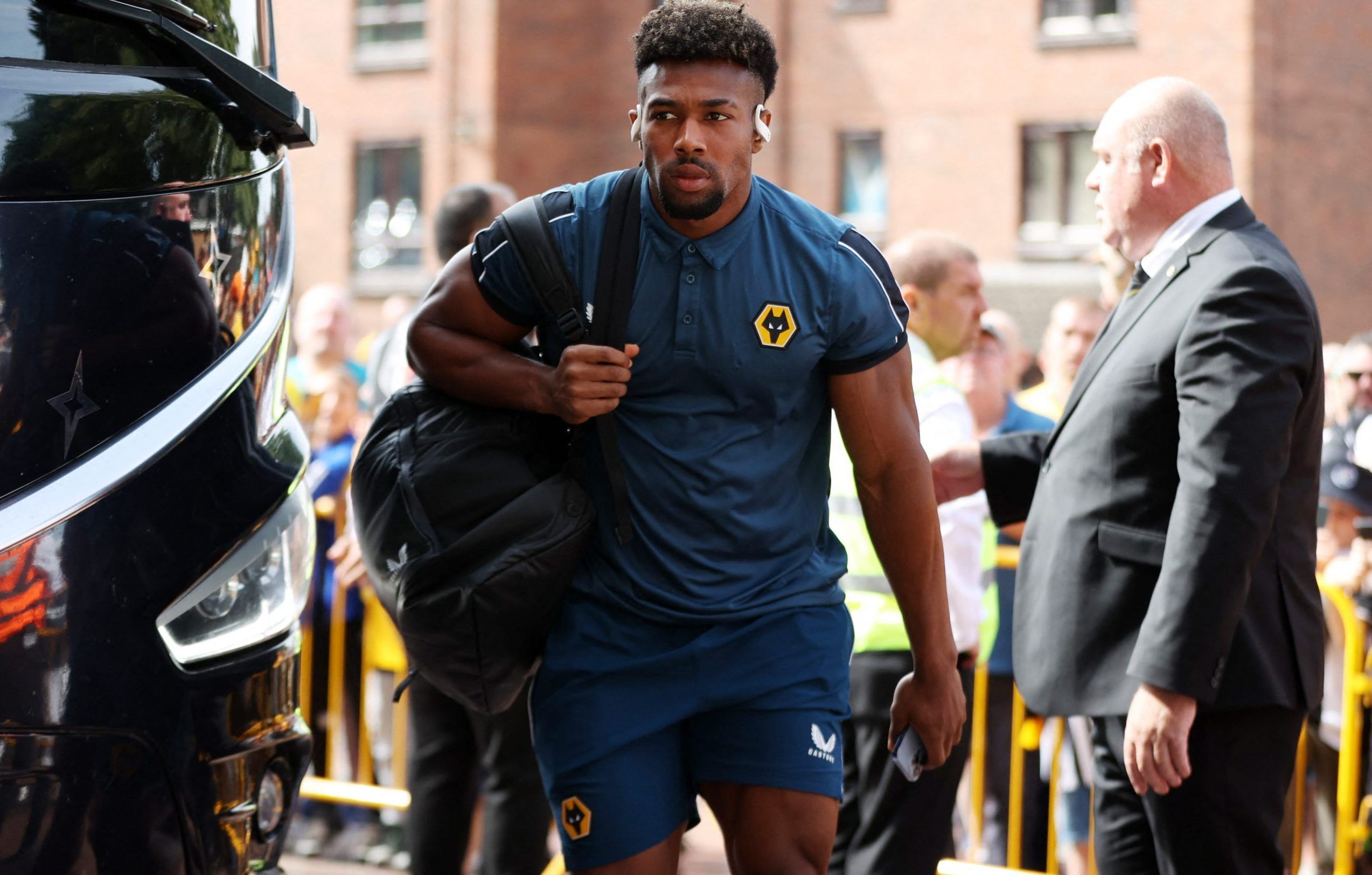 Wolverhampton Wanderers' Adama Traore arrives for the match vs Newcastle